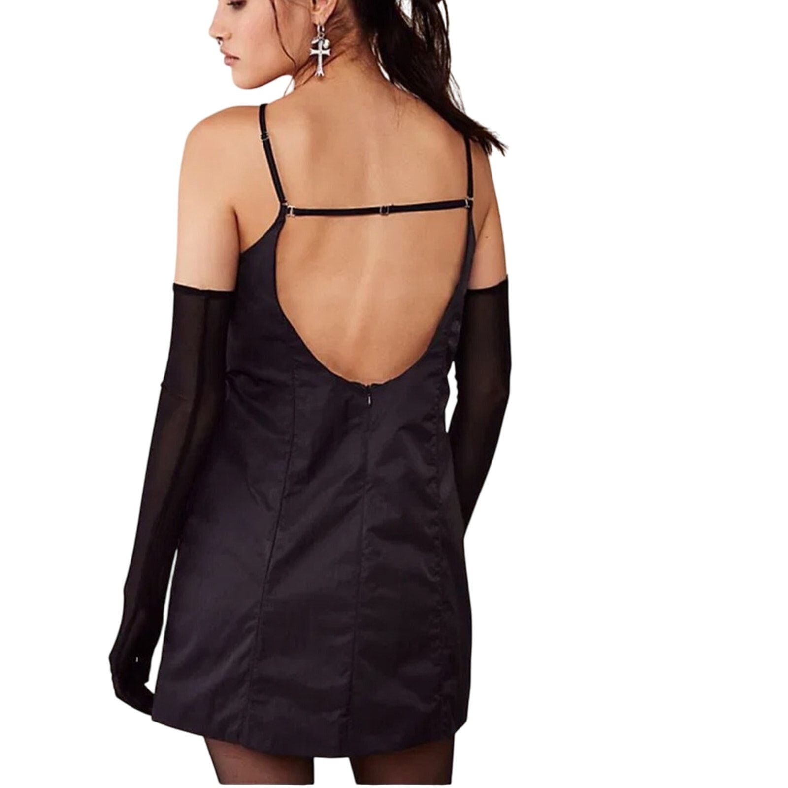 Free People Free People Corset Black Dress with Lace Accents | Grailed