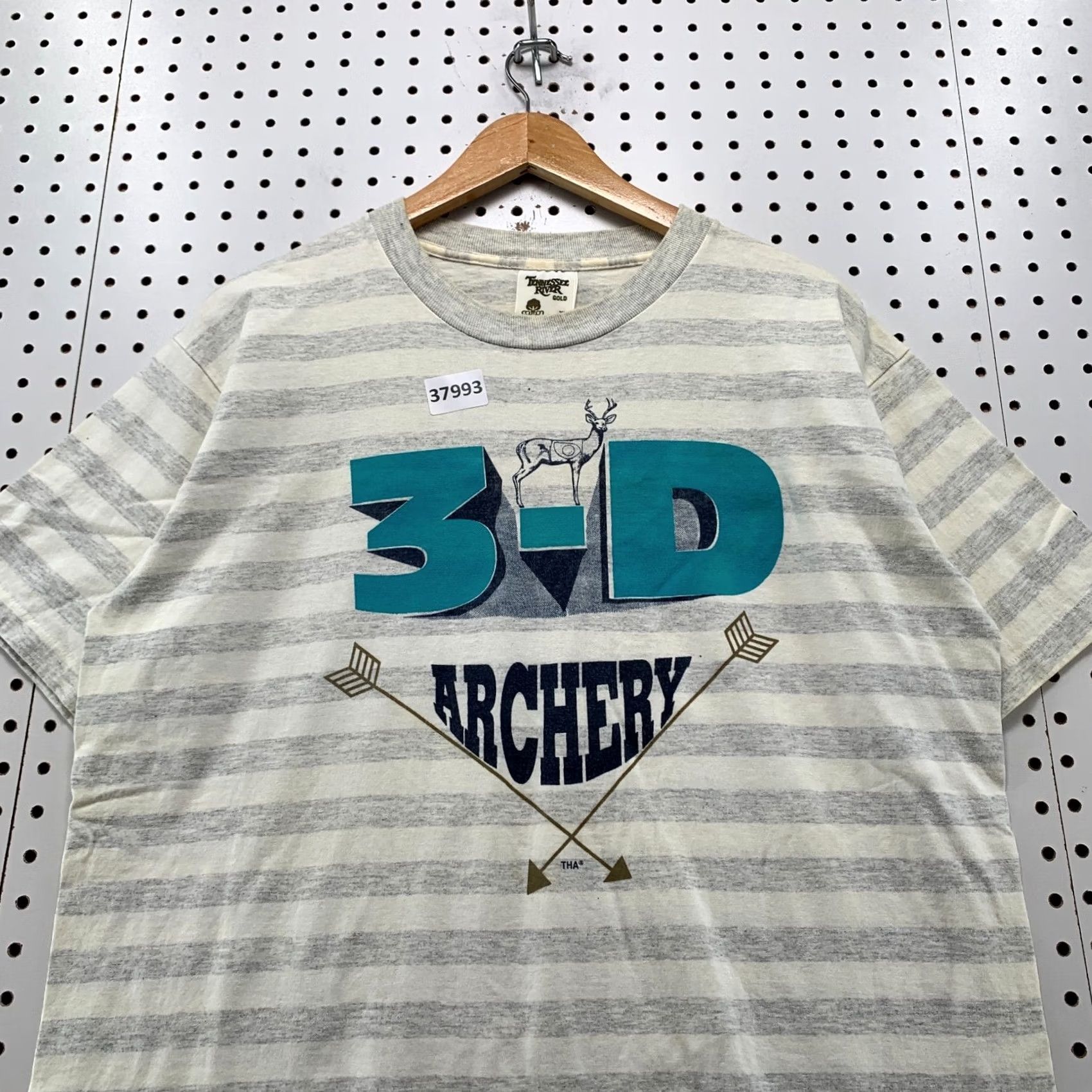 Vintage VINTAGE 90s 3D Archery Shirt Mens XL White Gray USA Single Stitch T-Shirt Size US XL / EU 56 / 4 - 7 Thumbnail