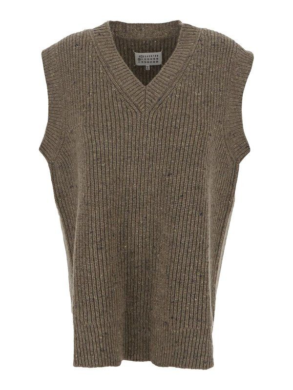 Maison Margiela o1y1124 V-Neck Sleeveless Vest In Dark Grey Size US M / EU 48-50 / 2 - 1 Thumbnail