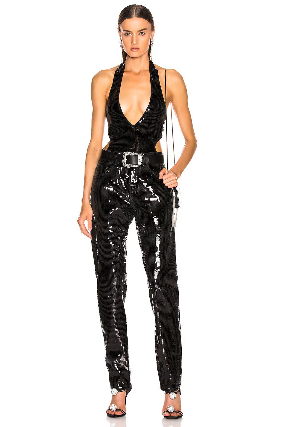 Saint Laurent Paris o1y0126 Casual Pant in Black Size 28" / US 6 / IT 42 - 4 Thumbnail