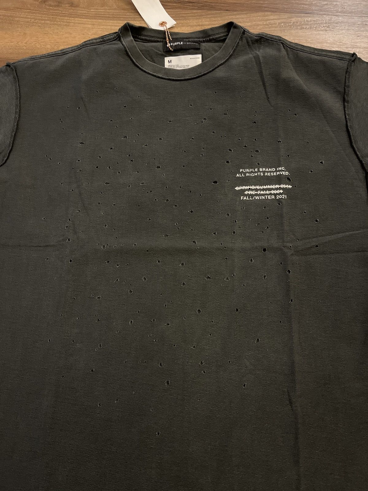 Purple Brand Distressed black inside out tee M new Size US M / EU 48-50 / 2 - 3 Thumbnail