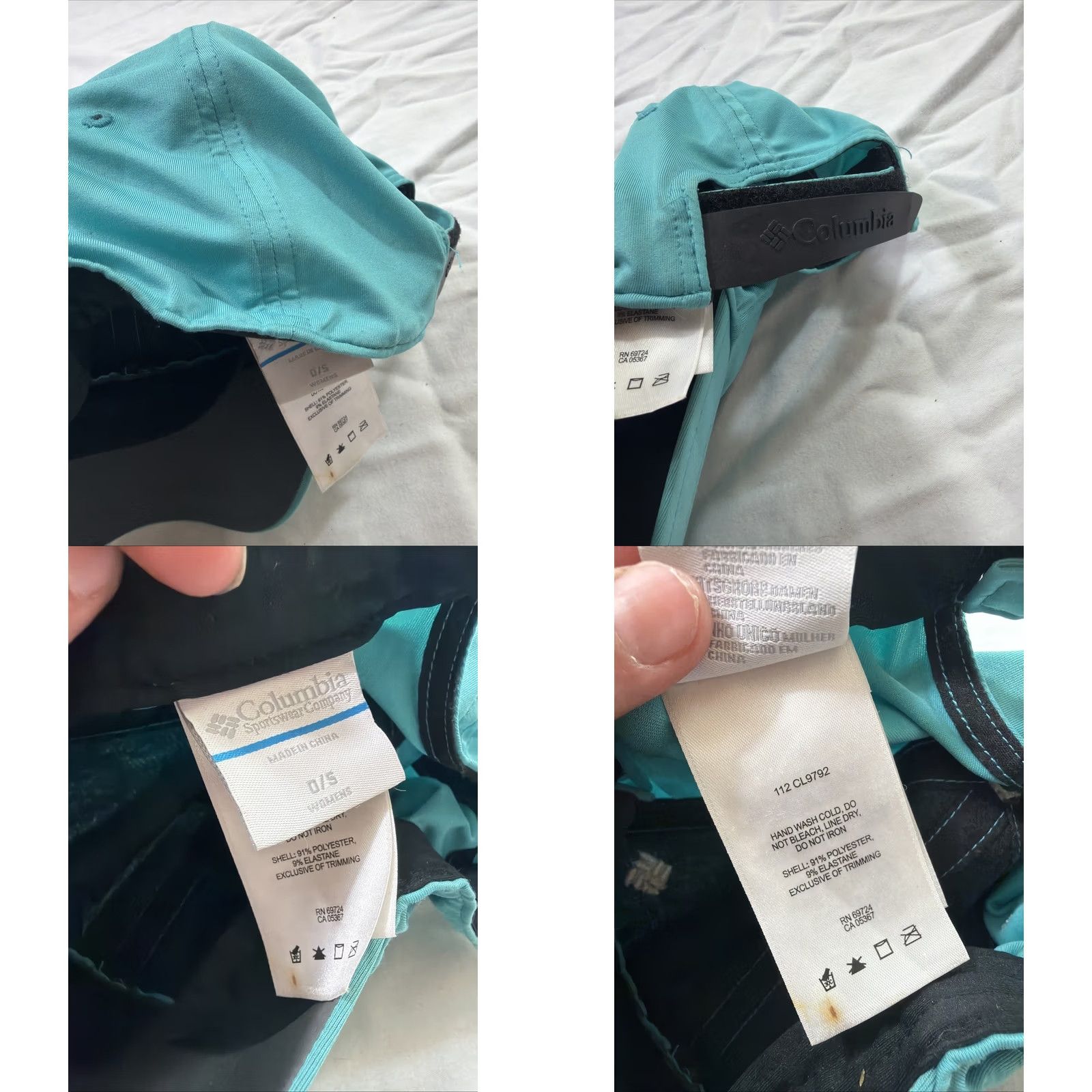Altea Columbia Baseball Hat Women One Size Teal Strap Back Adjustable Hook Loop Flaw Blue Cap Size ONE SIZE - 8 Thumbnail