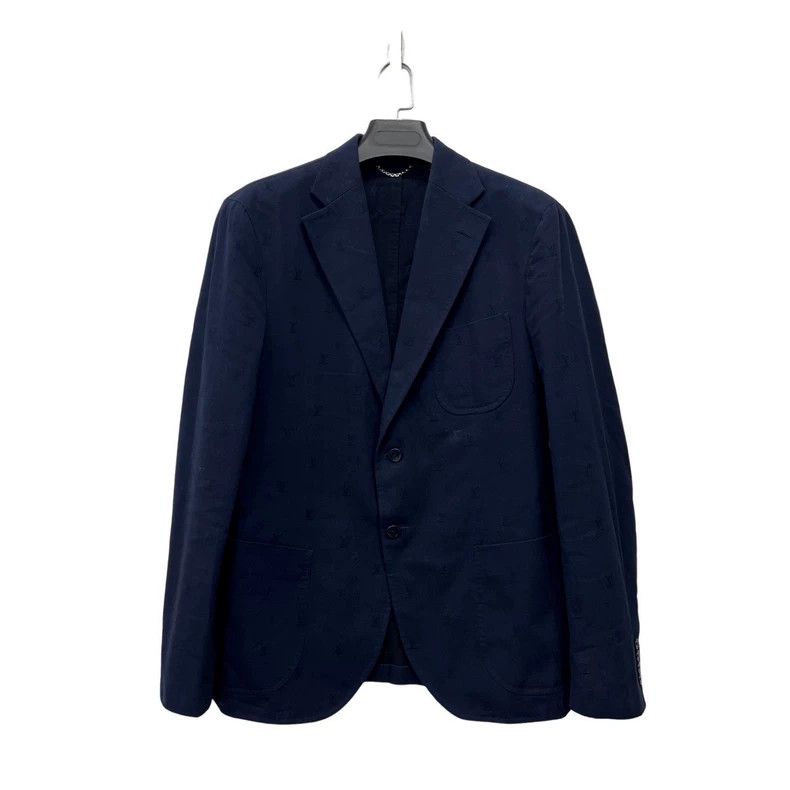 Louis Vuitton Louis Vuitton 24 Tyler Signature Navy Full Print blazer Size 54R - 2 Thumbnail