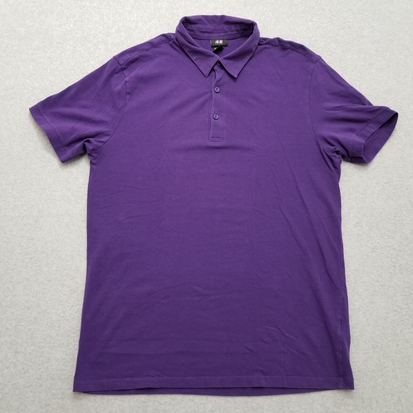 H&M H&M Polo Shirt Mens Large Purple Short Sleeve Button Up Size US L / EU 52-54 / 3 - 1 Thumbnail