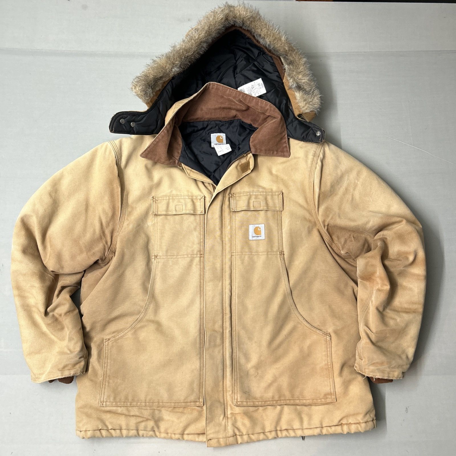 Carhartt Vintage Carhartt C03 BRN Arctic Coat A01 Hood USA UNION
