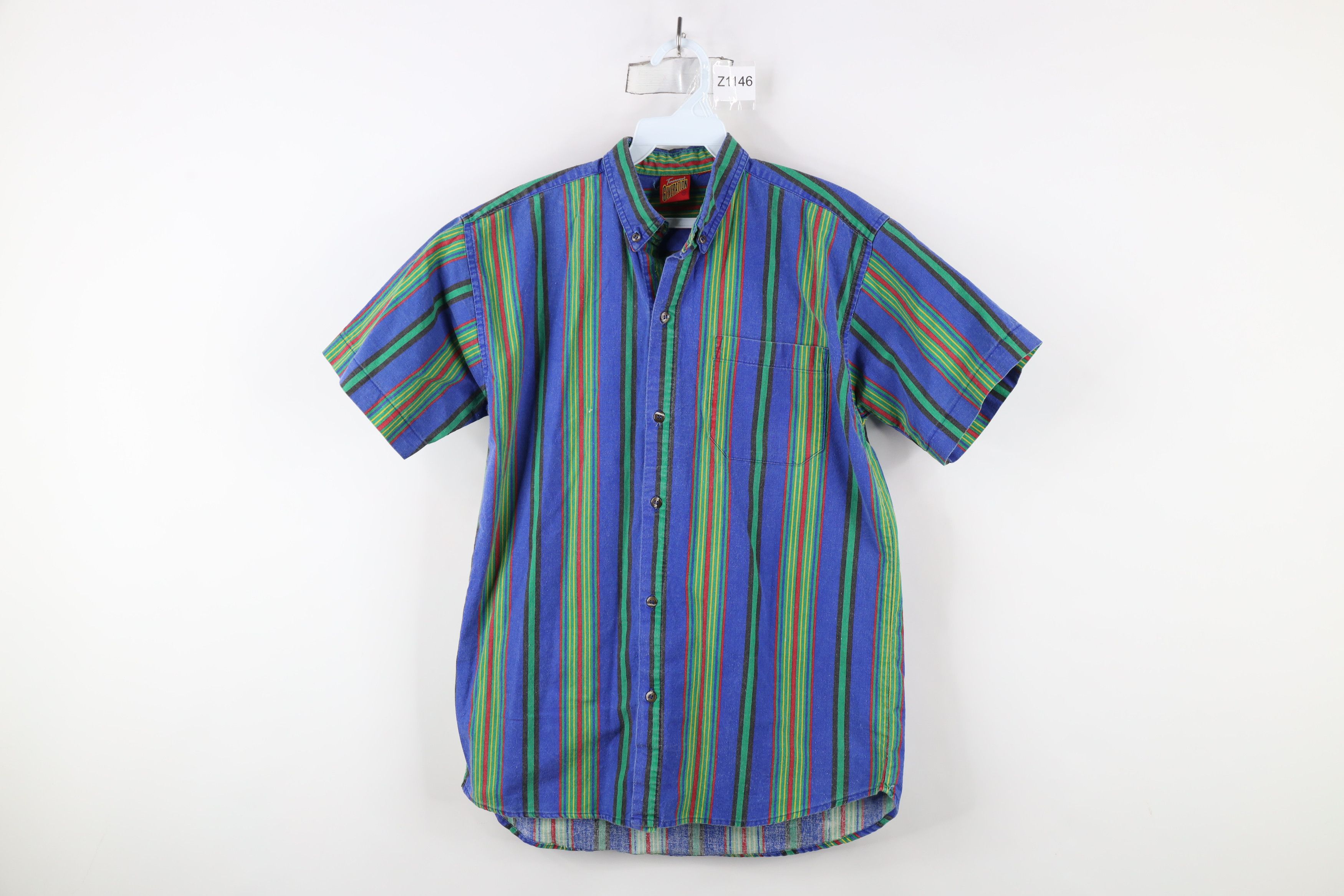 Vintage Vintage 90s Streetwear Rainbow Striped Button Down Shirt Size US S / EU 44-46 / 1 - 1 Thumbnail