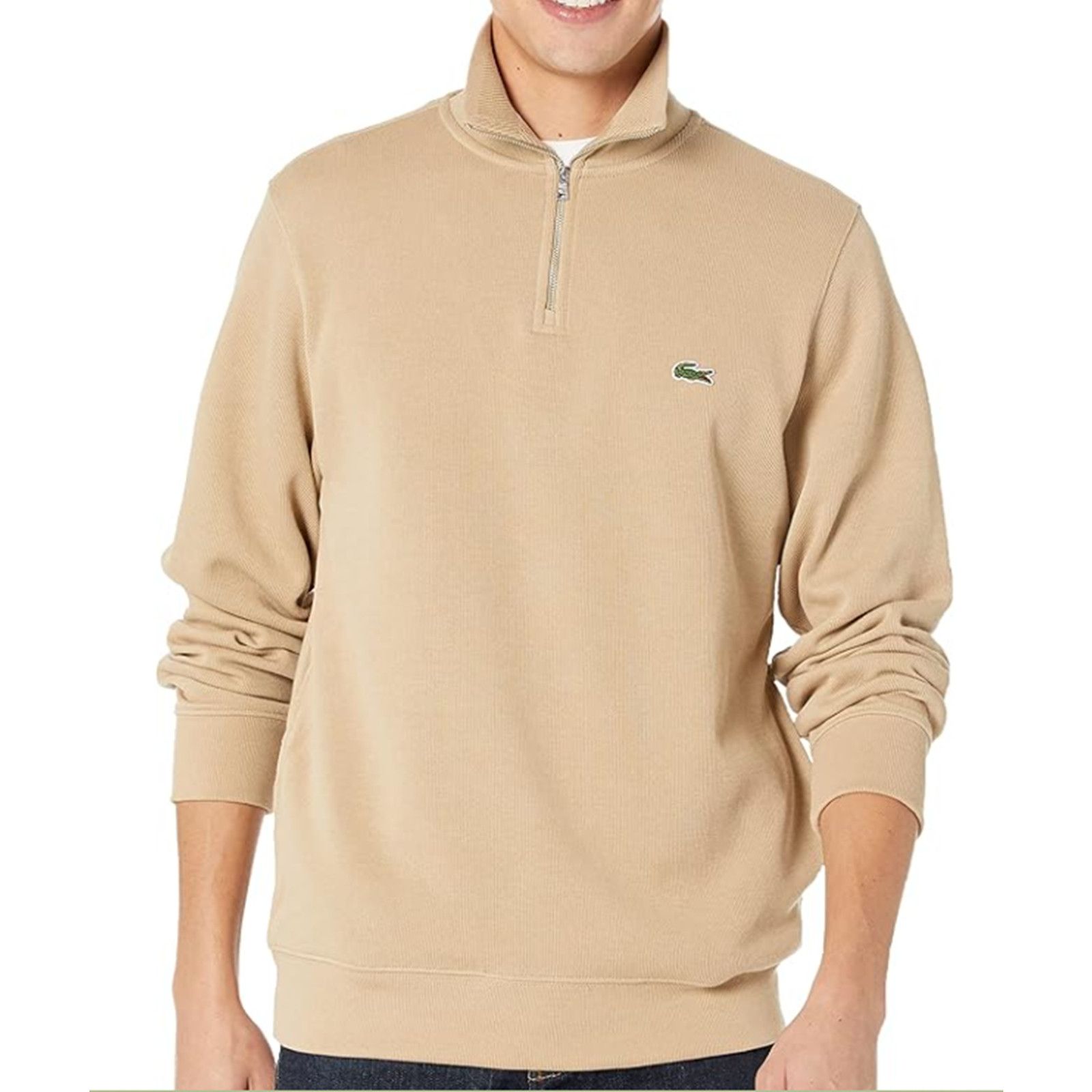 Lacoste Lacoste Men's Long Sleeve Quarter Zip Cotton Sweatshirt XL Size US XL / EU 56 / 4 - 1 Thumbnail