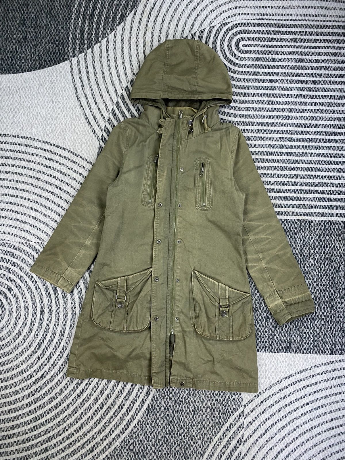 Japanese Brand Vintage Grazie Olive Green Hooded Parka Size US S / EU 44-46 / 1 - 5 Thumbnail