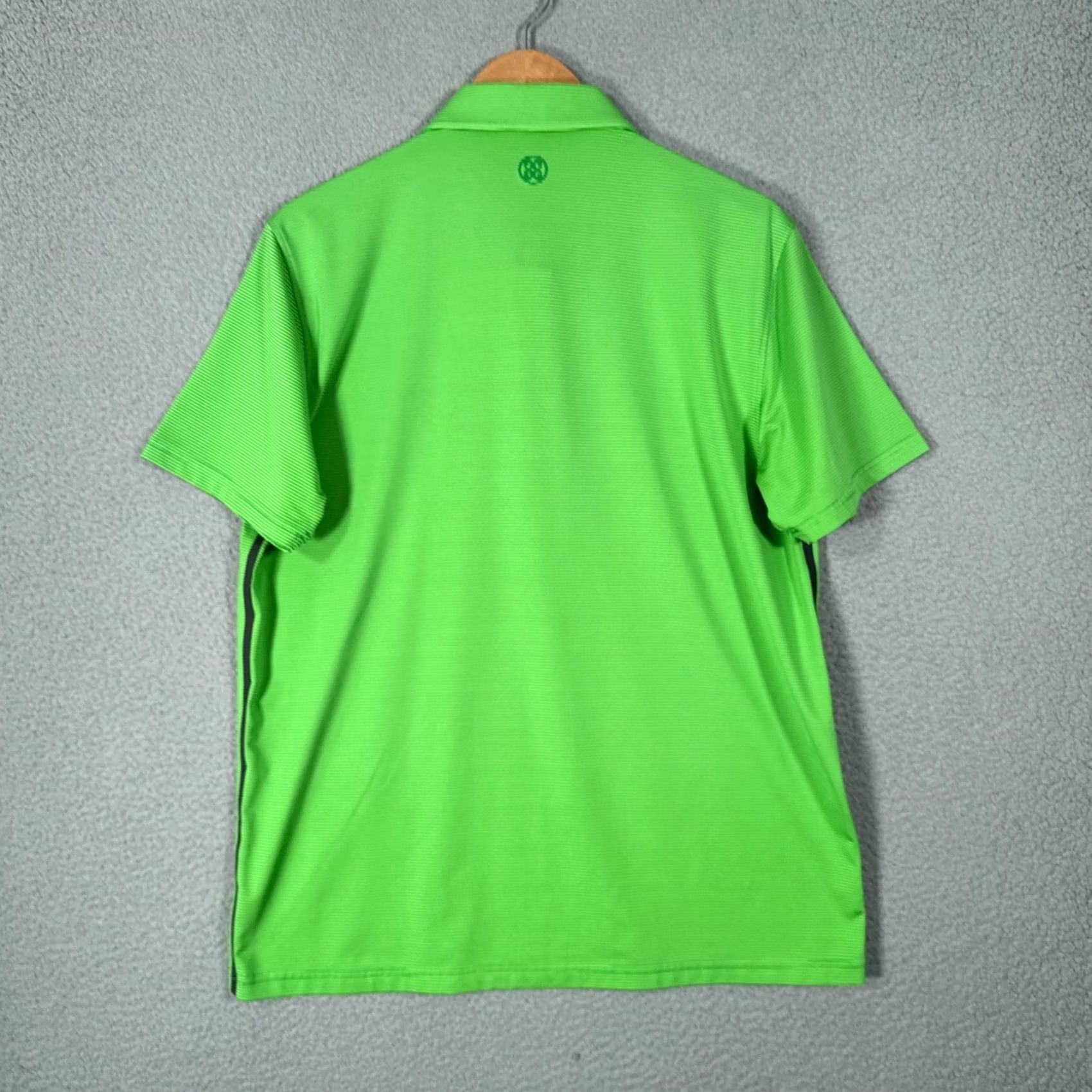G/FORE G/FORE Polo Shirt Mens L Green Feeder Striped Golf Performance Top Size US L / EU 52-54 / 3 - 4 Thumbnail