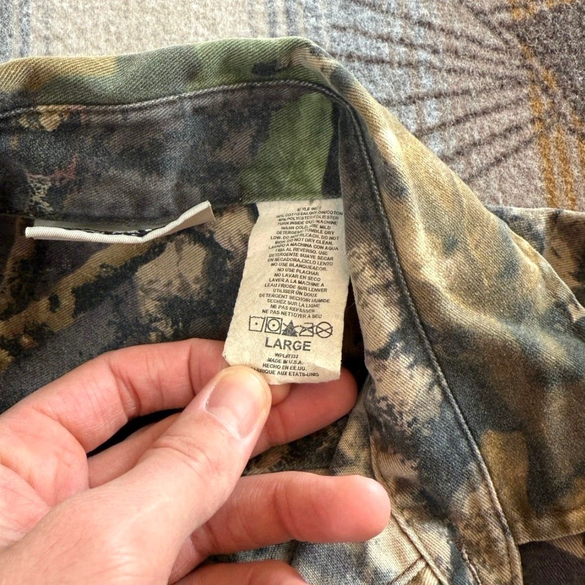 Jerzees VINTAGE Jerzees Bigwoods Camouflage Button-Down Shirt L Brown Mens 90s Camouflage Shirt Button-Up Shirt Size US L / EU 52-54 / 3 - 3 Thumbnail