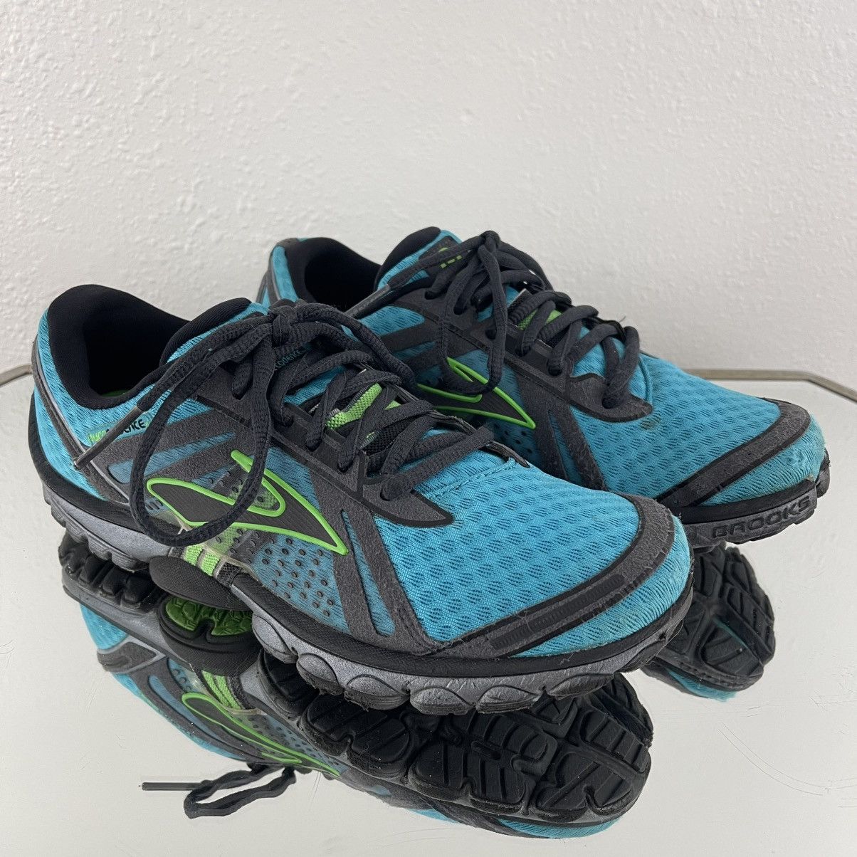 Brooks BROOKS Womens Blue Green PureCadence Road Running Sneakers Size US 7 / IT 37 - 2 Thumbnail