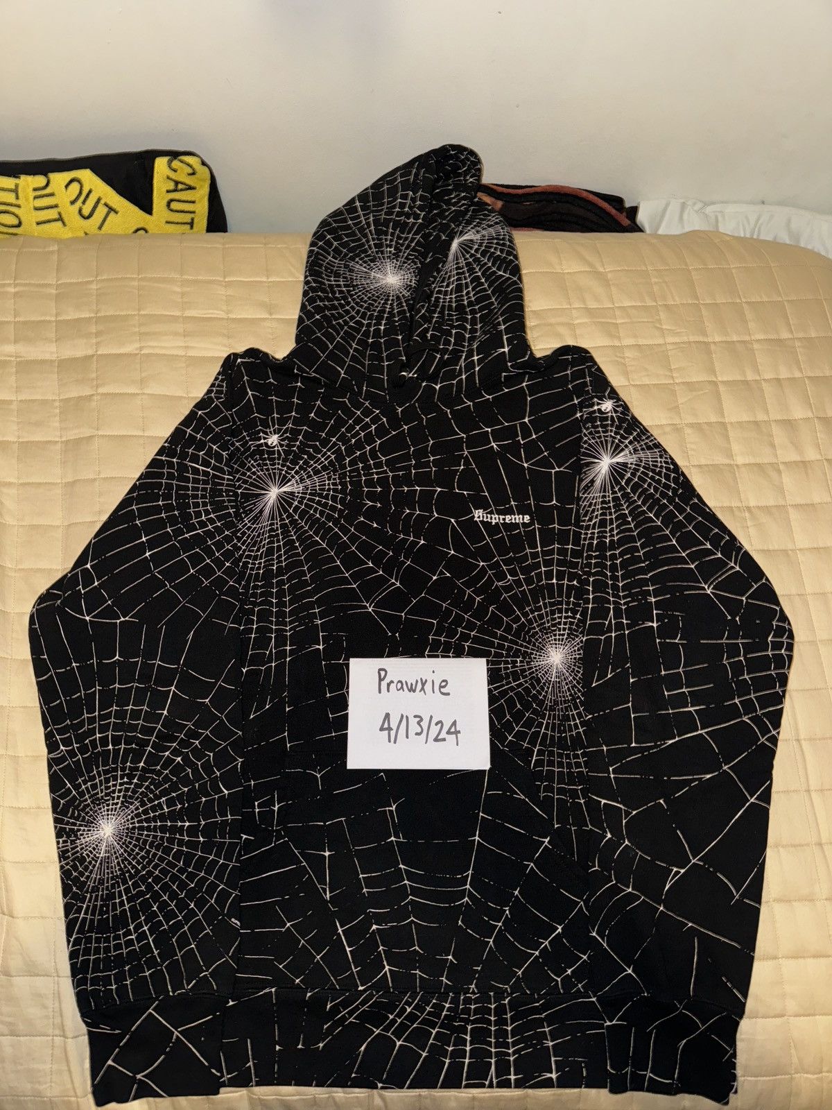 Pre-owned Supreme Spiderweb Hoodie Fw16 In Black