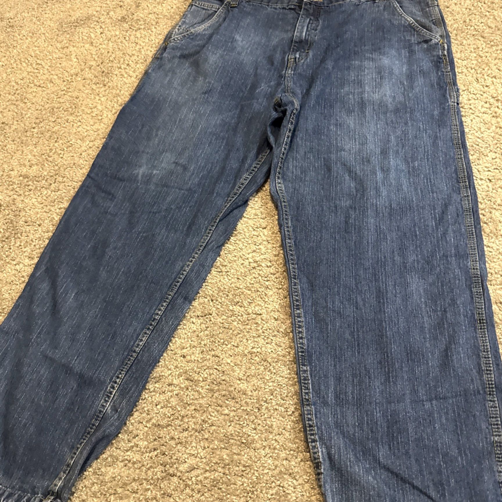 Denime Craftsman Workwear Jeans Blue Denim 42x30 Wide-Leg Men Regular Jeans Color Blue Inseam 30 Size US 42 / EU 58 - 4 Thumbnail