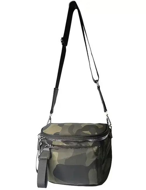 image of Fashion Camouflage Zip Shoulder Side Bag Crossbody in Black, Men's