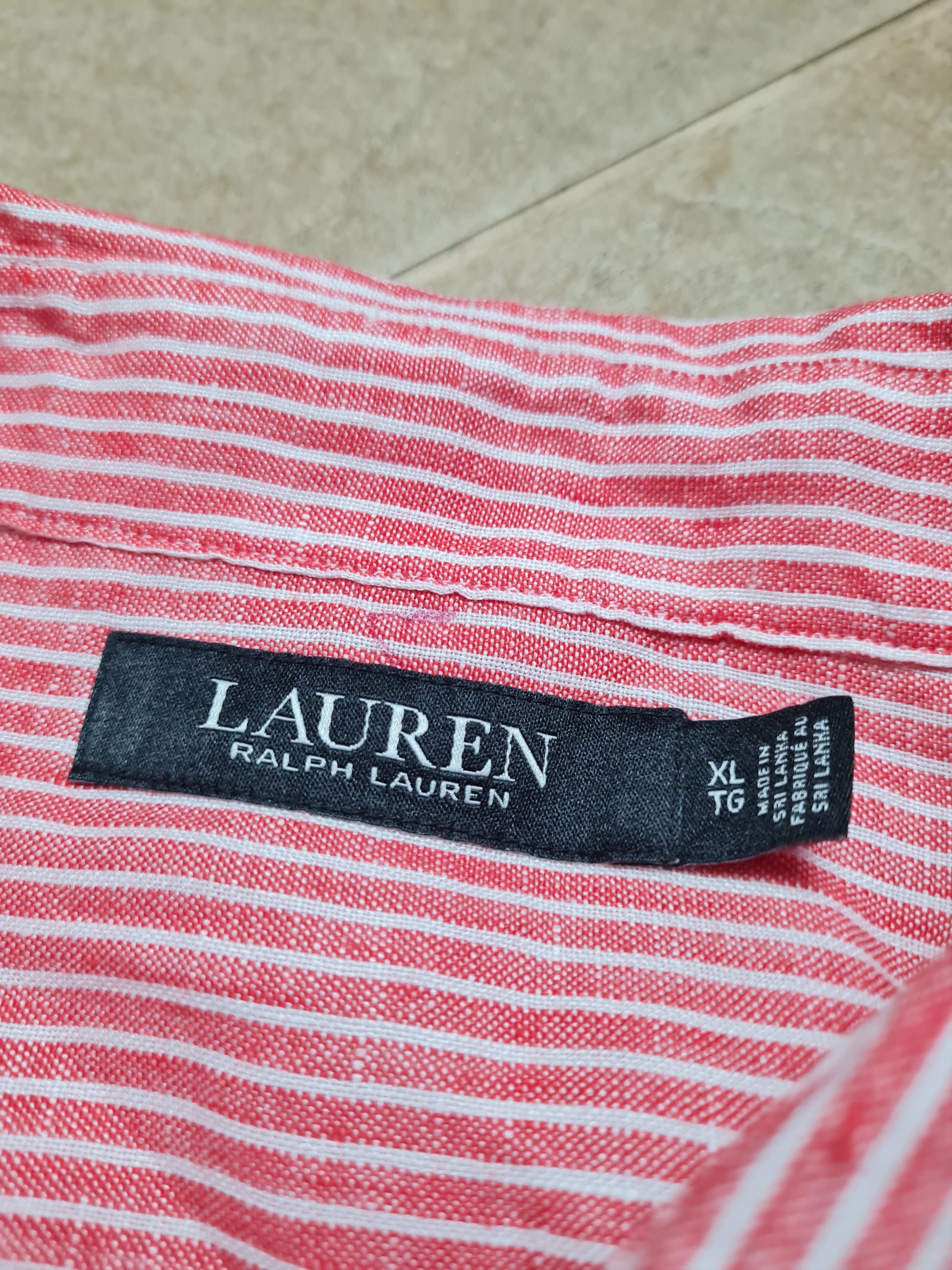 Ralph Lauren Lauren Ralph Lauren pink White Black Label Striped Linen Top Size XL / US 12-14 / IT 48-50 - 2 Thumbnail