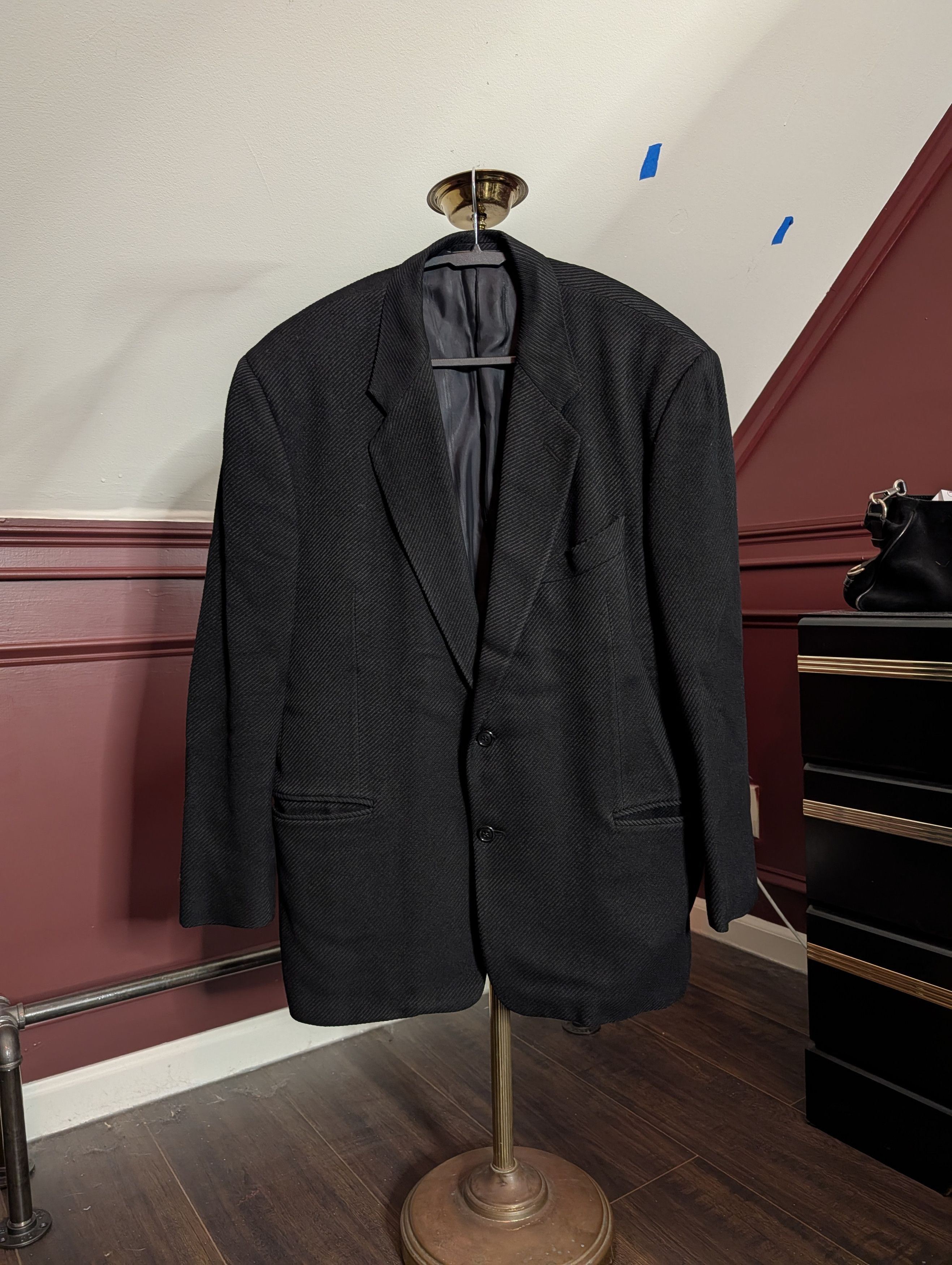 Barneys New York REDAELLI Barney's corduroy virgin wool Italy black jacket Size 42R - 1 Thumbnail