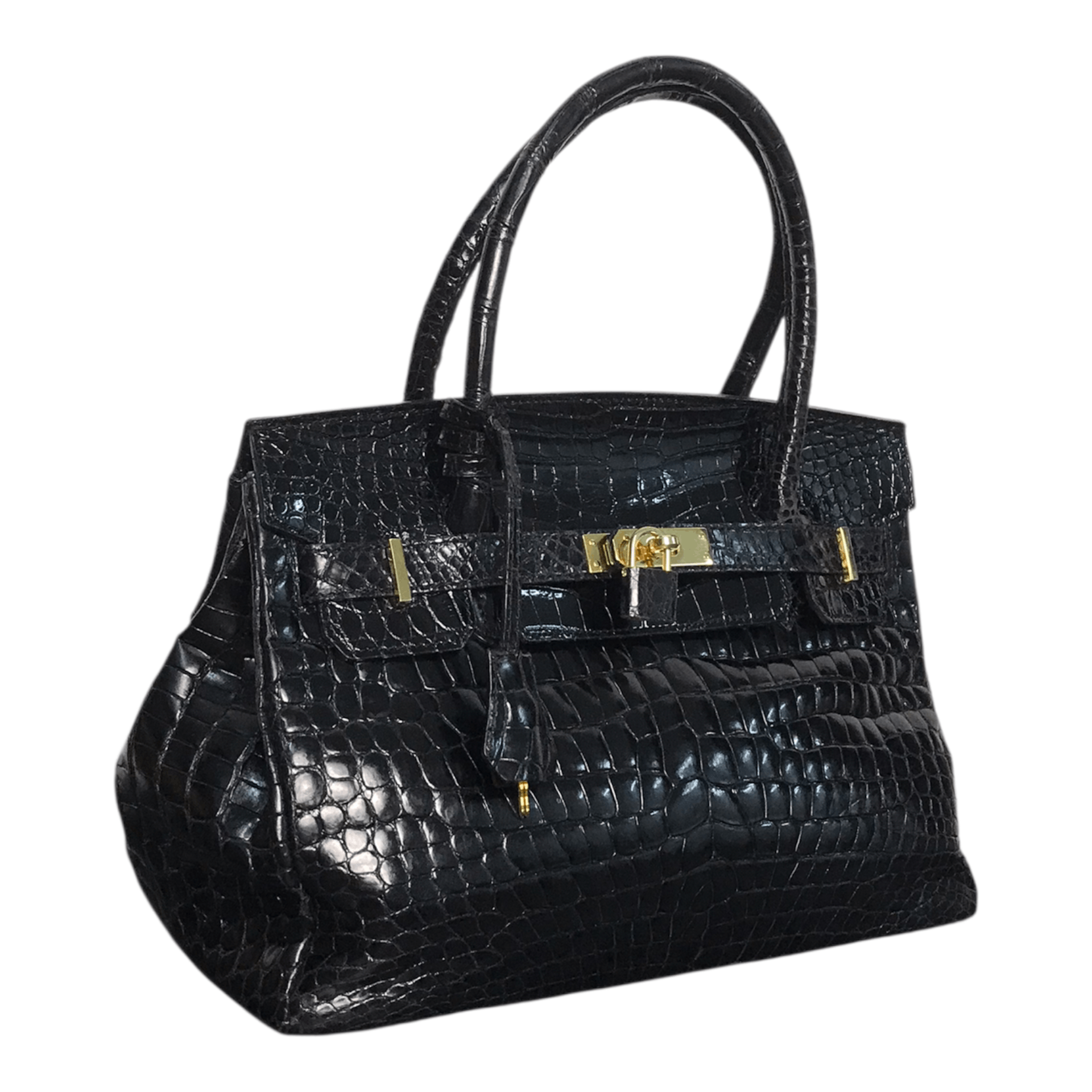 Leather G.Borri Crocodile Leather Birkin Handbag Size ONE SIZE - 3 Thumbnail