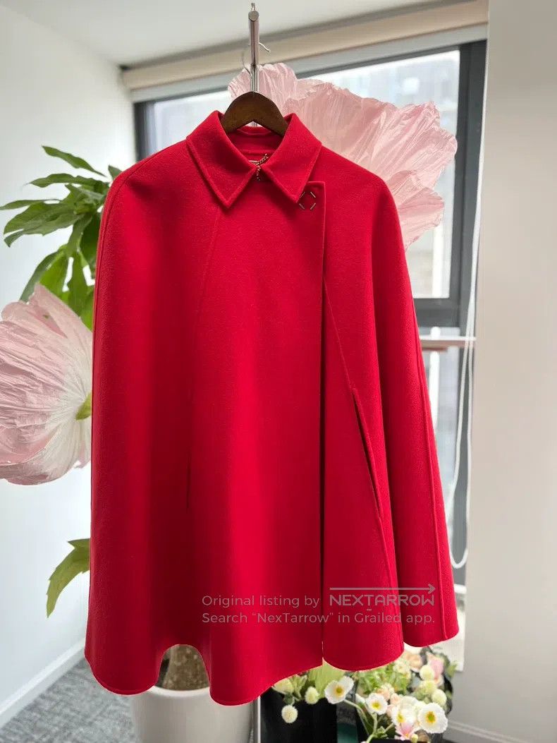 Versace Versace Wool lapel cape coat coat Size L / US 10 / IT 46 - 1 Thumbnail
