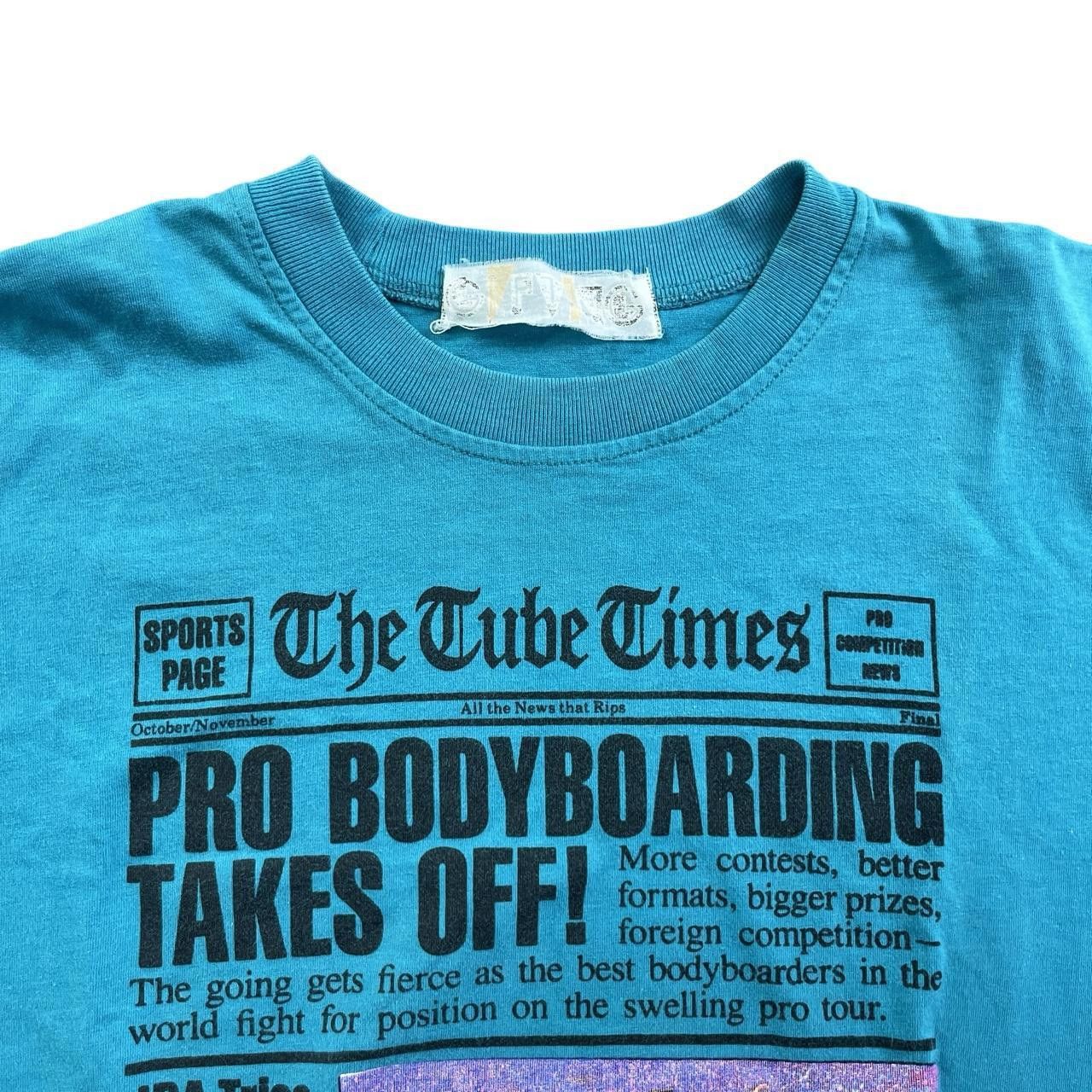 Designer 90s Tube Times Pro Bodyboarding Surfing Vintage T-Shirt Size US L / EU 52-54 / 3 - 2 Thumbnail