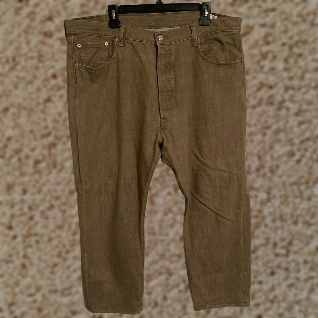 Levi's Levi's 501 Jeans Mens 42x30 Tan Button Fly Cone Denim Size US 42 / EU 58 - 1 Thumbnail