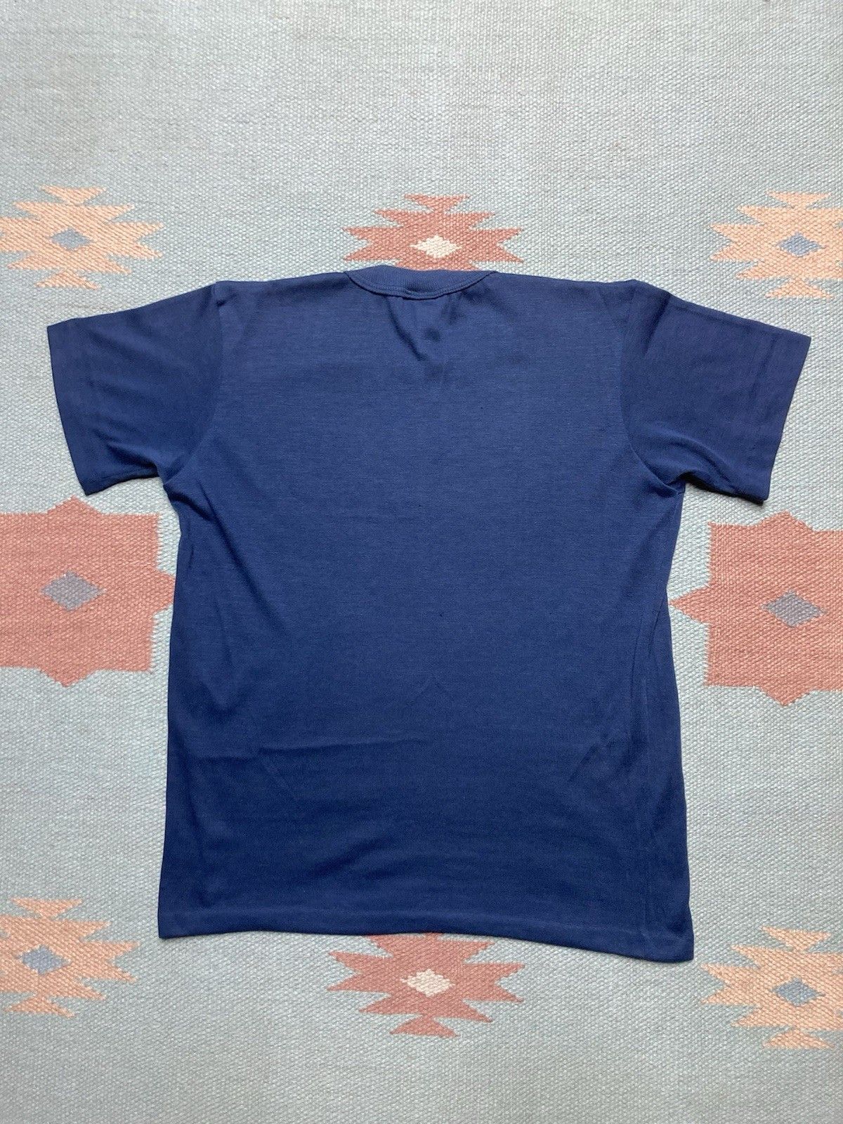 Vintage 60s t shirt soft navy blue blank boys L womens M baby tee Size M / US 6-8 / IT 42-44 - 7 Thumbnail