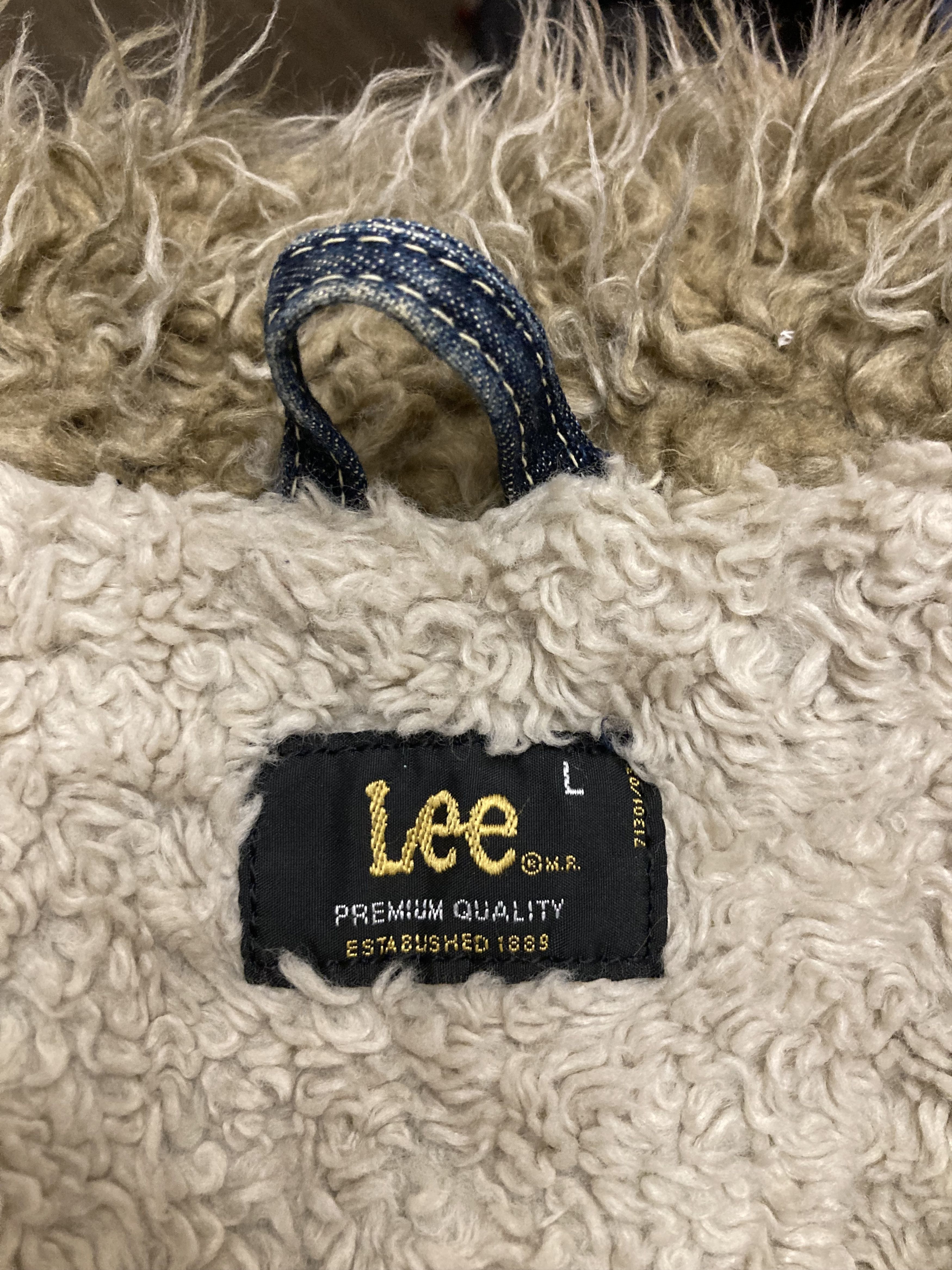 Lee Vintage 90s Denim Lee Long Furry Coat Afghan Fur Lined -L Size L / US 10 / IT 46 - 10 Thumbnail