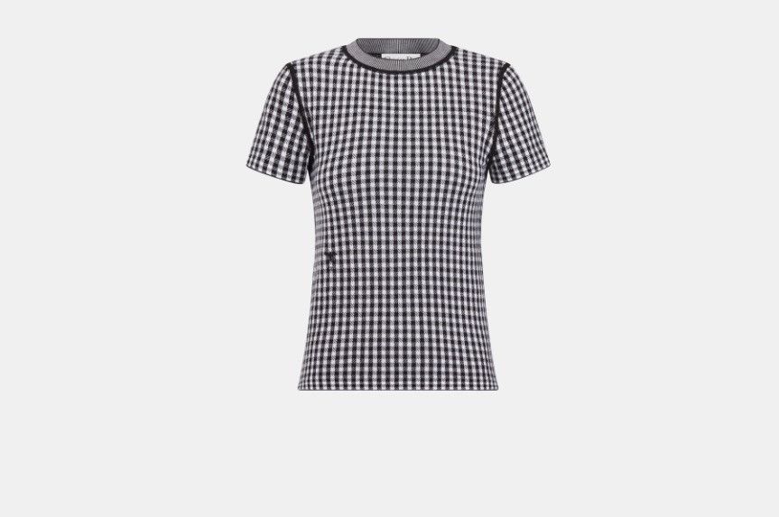 Dior o1w1db10824 Short-Sleeved Sweater in Gray Black Size XS / US 0-2 / IT 36-38 - 1 Thumbnail