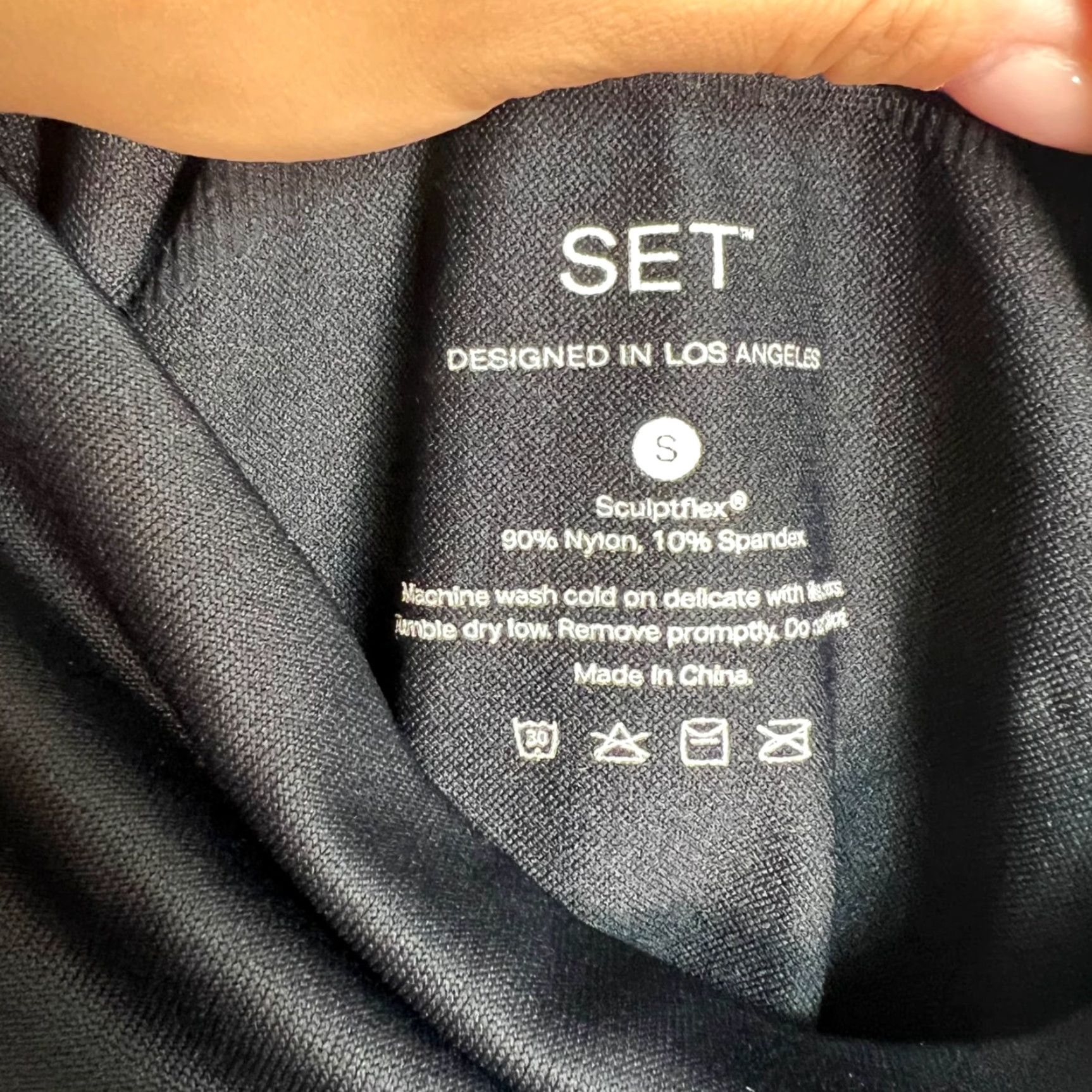 Vintage SET Set High-Waisted Sculptflex Leggings Women's Size Small Black Dark Grey Activewear Skinny Stretch Seamed 24 Inseam 24 Inseam 8/10 N/A Size 28" / US 6 / IT 42 - 3 Thumbnail
