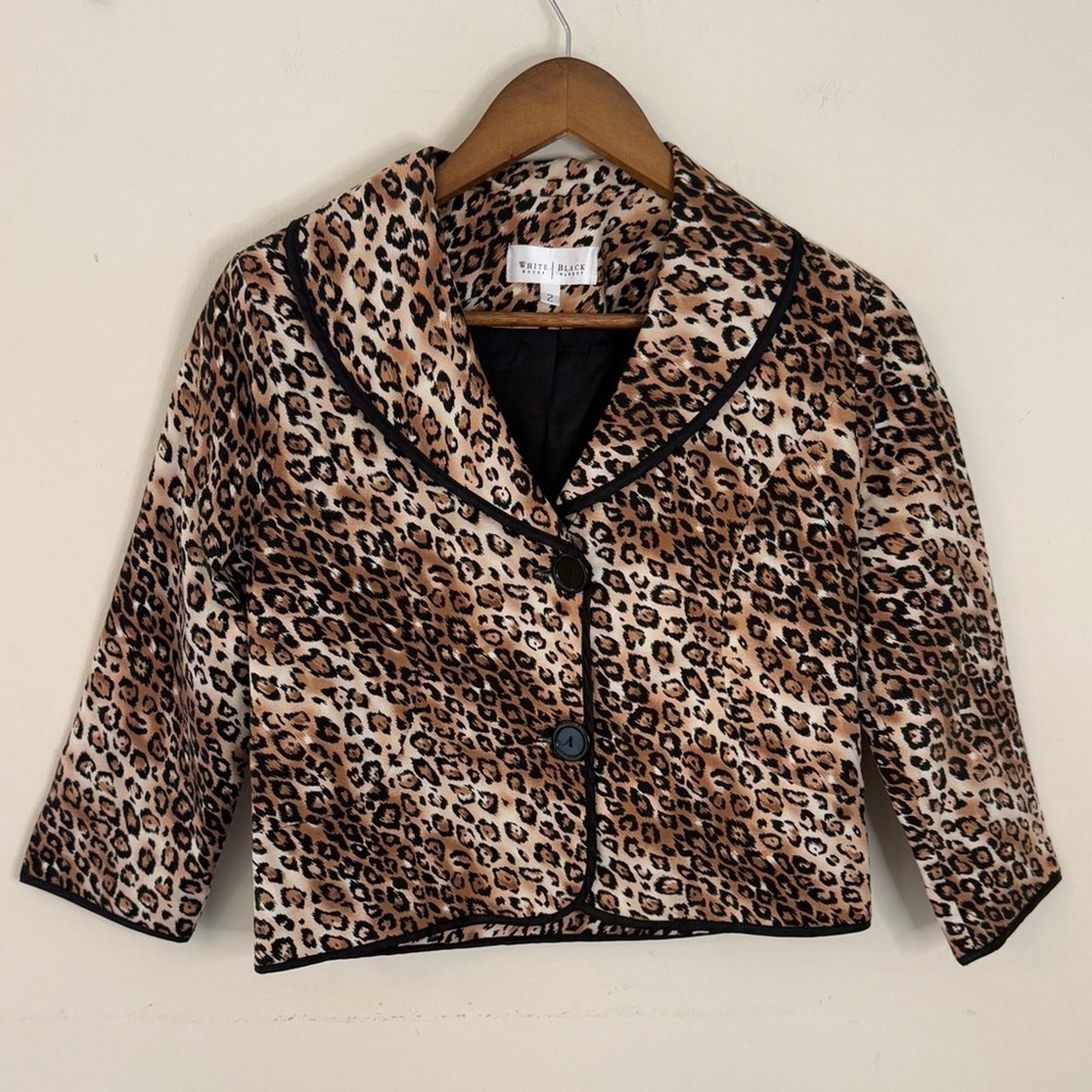 Other White House Black Market crop leopard print blazer SZ 2 Size XS / US 0-2 / IT 36-38 - 6 Thumbnail