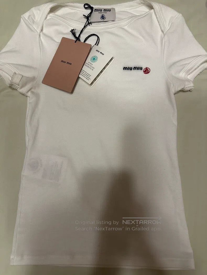 Miu Miu Miu Miu Size S Small sailboat joint short sleeve T-shirt ne Size S / US 4 / IT 40 - 1 Thumbnail