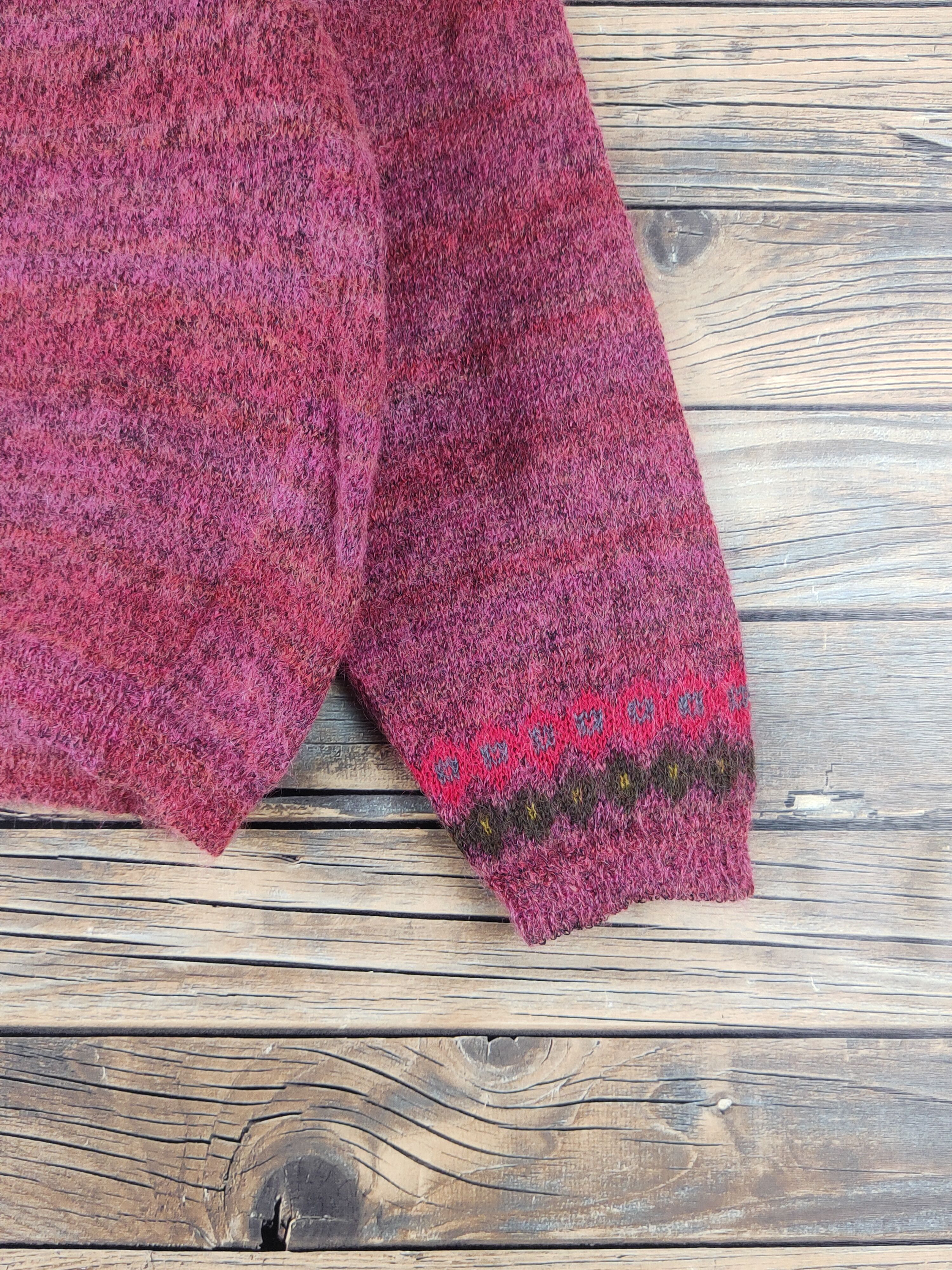 Japanese Brand Mademoiselle Red mohair vintage Knitwear Cardigan #W1548 Size S / US 4 / IT 40 - 6 Thumbnail