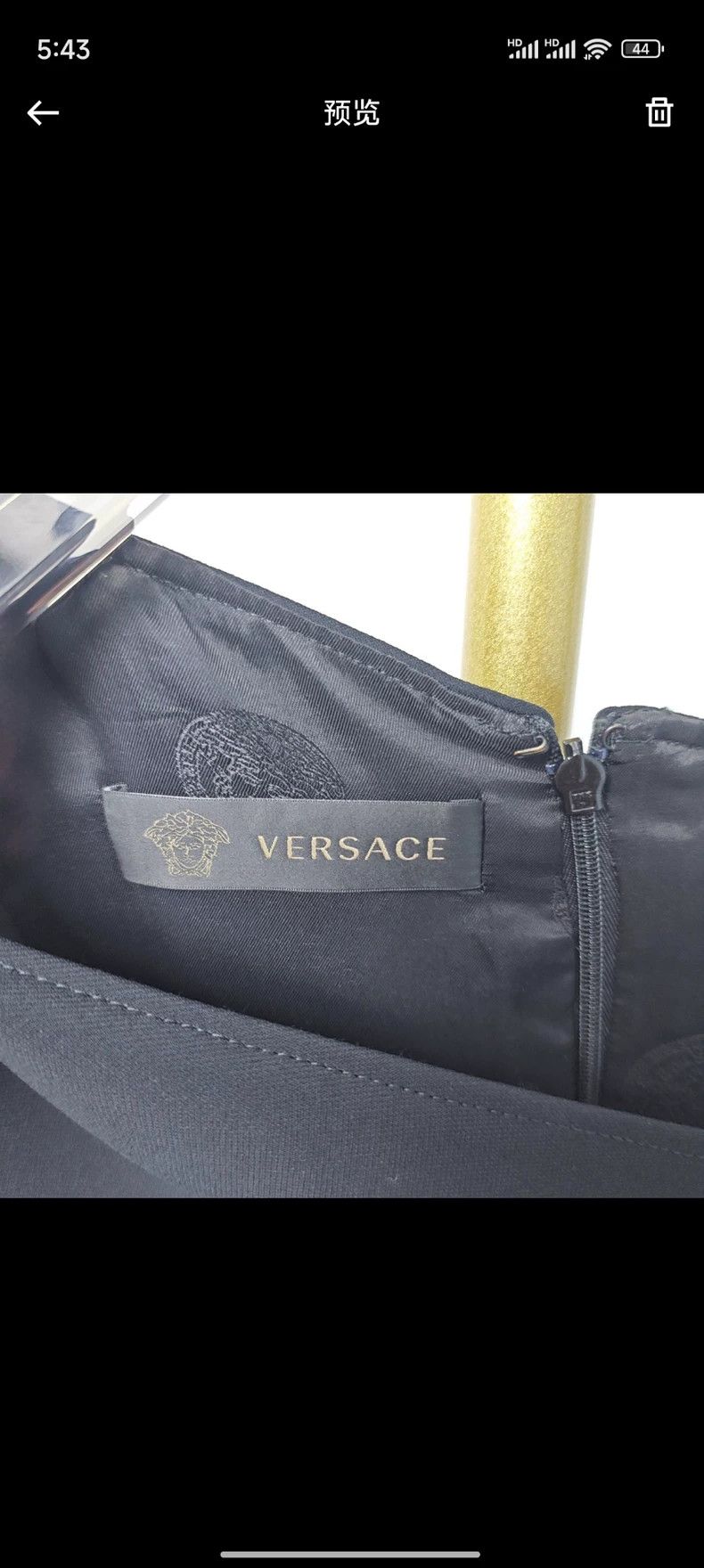 Versace Versace Gold X-shaped decorative design black dress Size S / US 4 / IT 40 - 3 Thumbnail