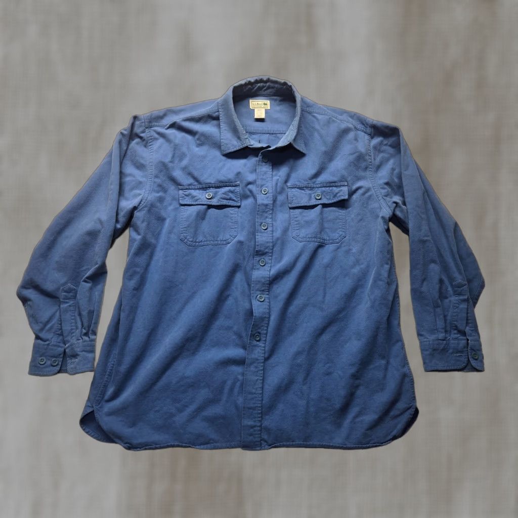 Vintage VINTAGE L.L. Bean Button-Up Shirt Solid Blue Heavy Flannel Long Sleeve Men’s 2XL XXL Regular Size US XXL / EU 58 / 5 - 1 Thumbnail