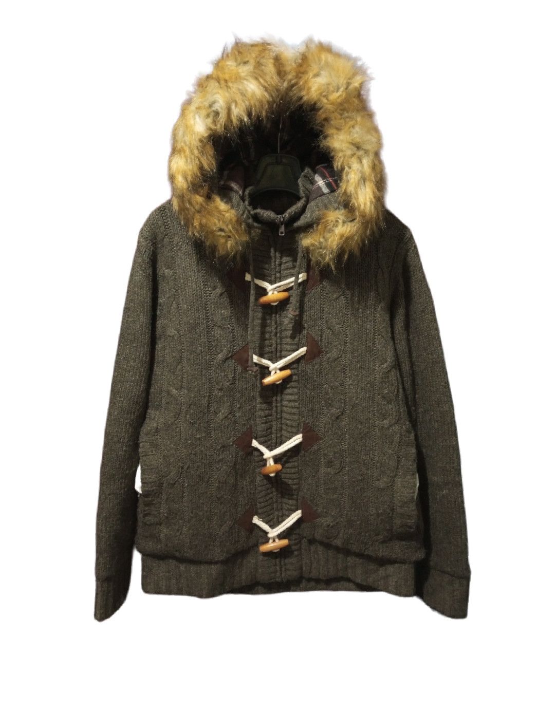 Japanese Brand Peyote - Fur hoodie Cabel Knit ifsixwasnine lgb style Size US L / EU 52-54 / 3 - 1 Thumbnail