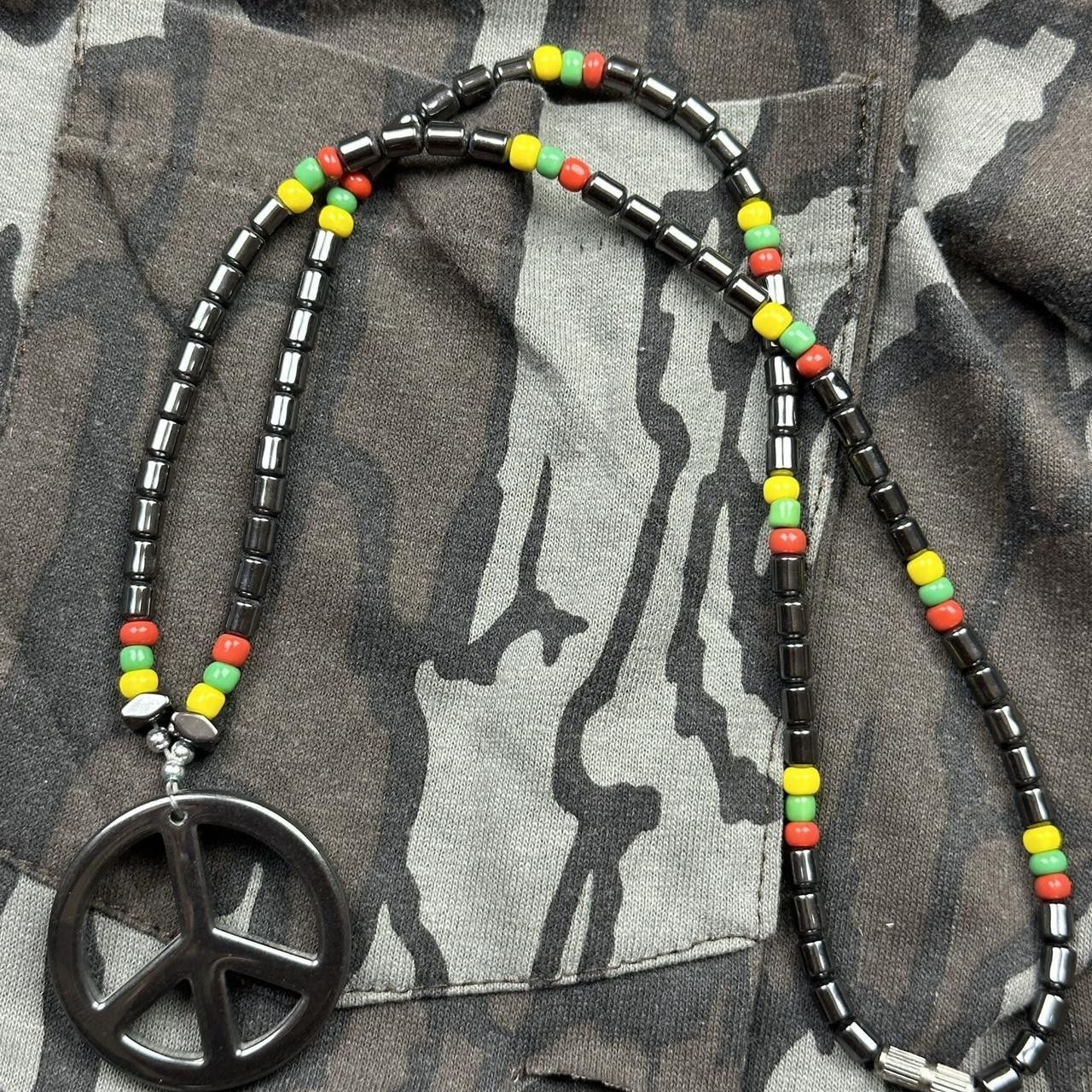 Jewelry BLACK BEADED PEACE RASTA NECKLACE Size ONE SIZE - 5 Thumbnail