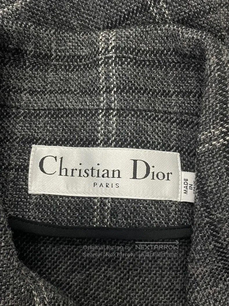 Dior Dior Gray Plaid Wool Double-Breasted Coat. Size US M / EU 48-50 / 2 - 4 Thumbnail