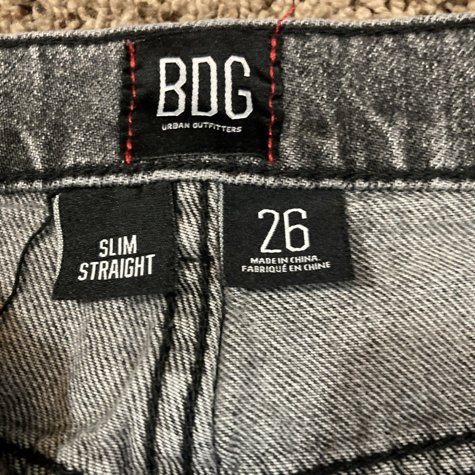 Bdg BDG Dark Grey Distressed Rips High Rise Slim Straight Jeans Size 26" / US 2 / IT 38 - 3 Thumbnail