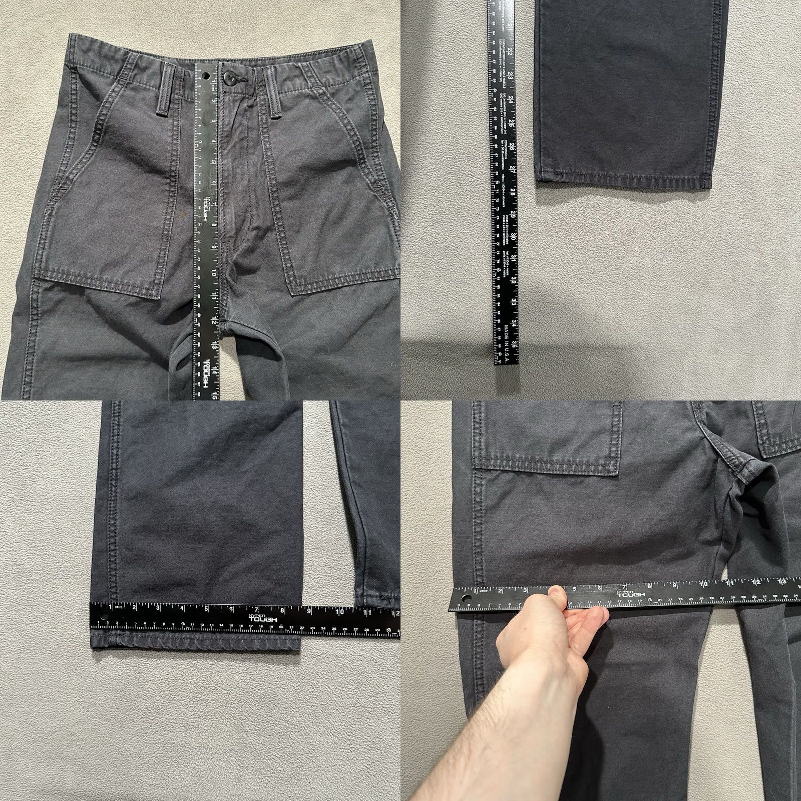 Levi's Levi's Premium Ribcage Straight Pants Womens 29 Black Utility Pocket Size 29" - 9 Thumbnail