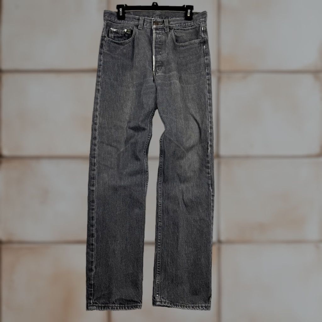 Levi's Vintage 90s Levis 501 Black 30x31 Straight Leg Jeans Button Fly Made in USA Size US 30 / EU 46 - 1 Thumbnail