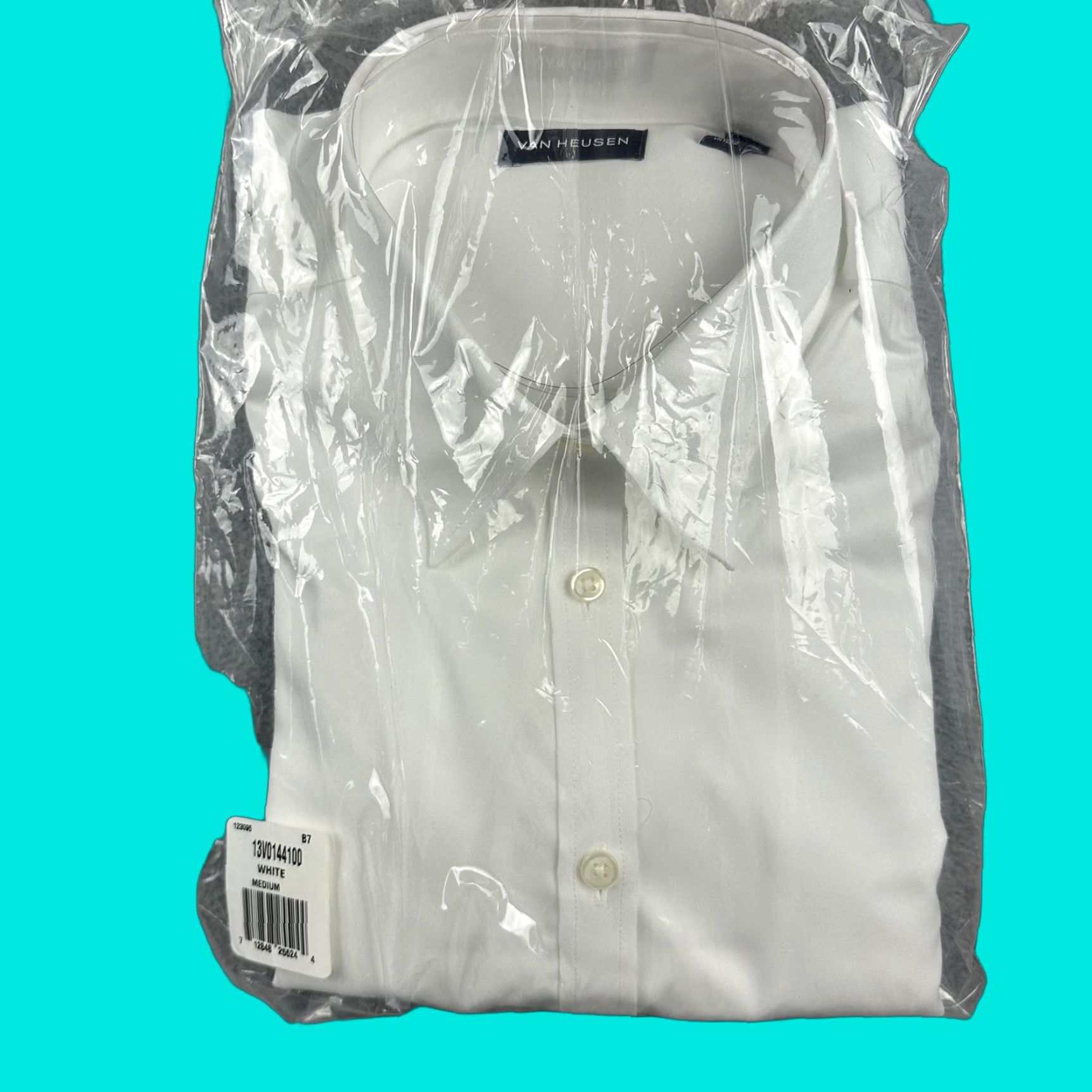 Van Heusen Van Heusen Shirt Womens Medium White Short Sleeve Button Front Non Iron Cotton Size M / US 6-8 / IT 42-44 - 1 Thumbnail