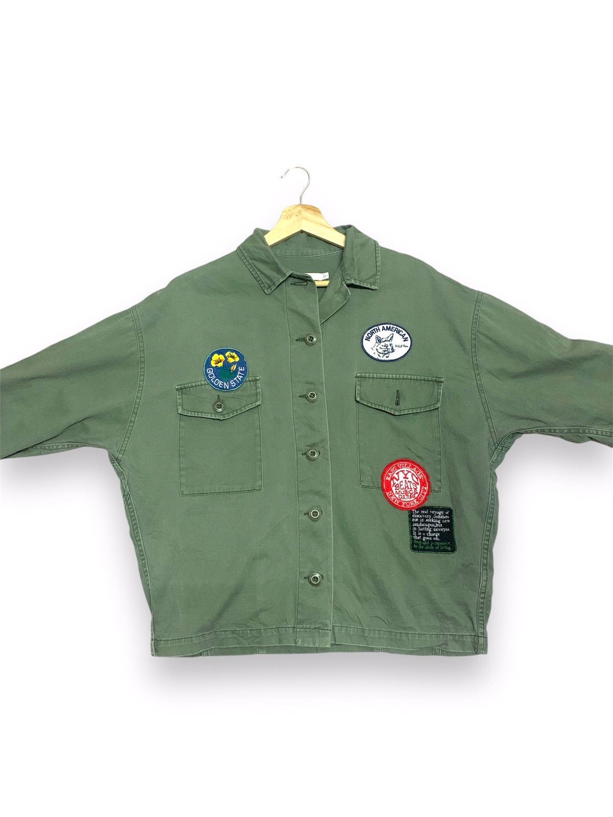 Japanese Brand MOUSSY Jacket Green Army Patches Size US XL / EU 56 / 4 - 11 Thumbnail