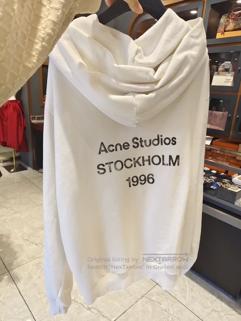 Acne Studios Acne Studios White Distressed Hooded Sweatshirt Size US XL / EU 56 / 4 - 2 Thumbnail