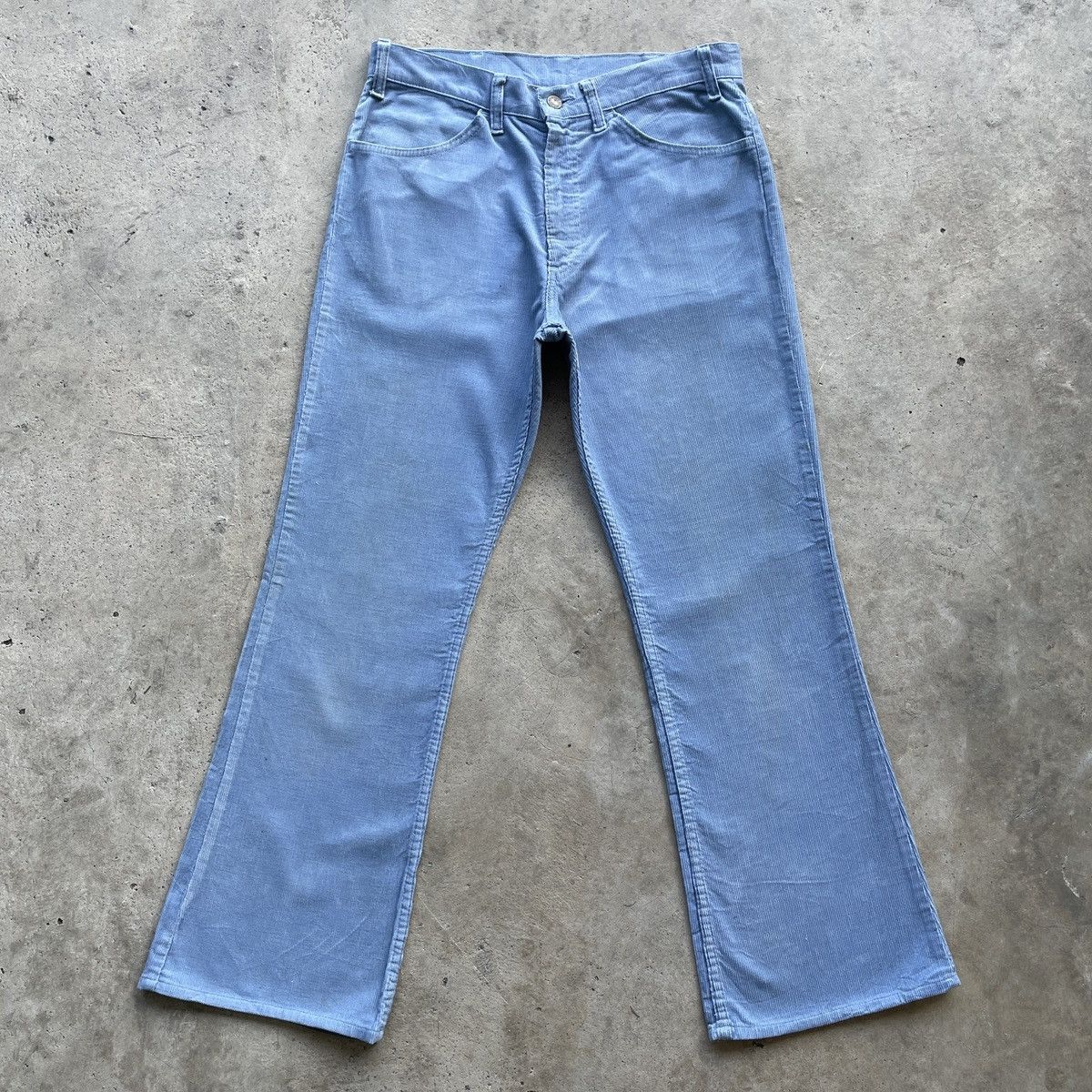 image of Corduroi Club x Levis 70's Tru Vintage Levi’S 646 Flare Corduroi Bootcut Pants W32 in Light Blue