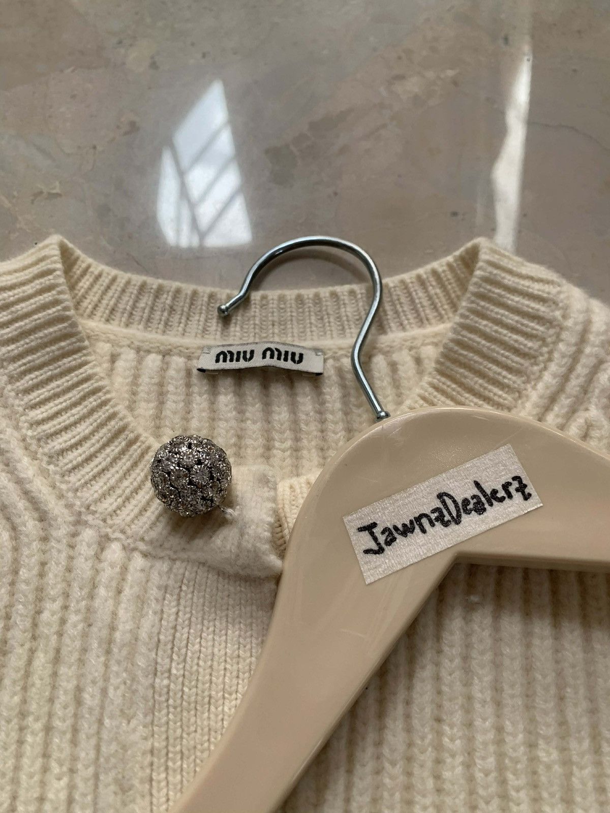 Miu Miu Miu Miu Wool Croptop Long Sleeve Shirt "Jewel Button" Size XS / US 0-2 / IT 36-38 - 2 Thumbnail