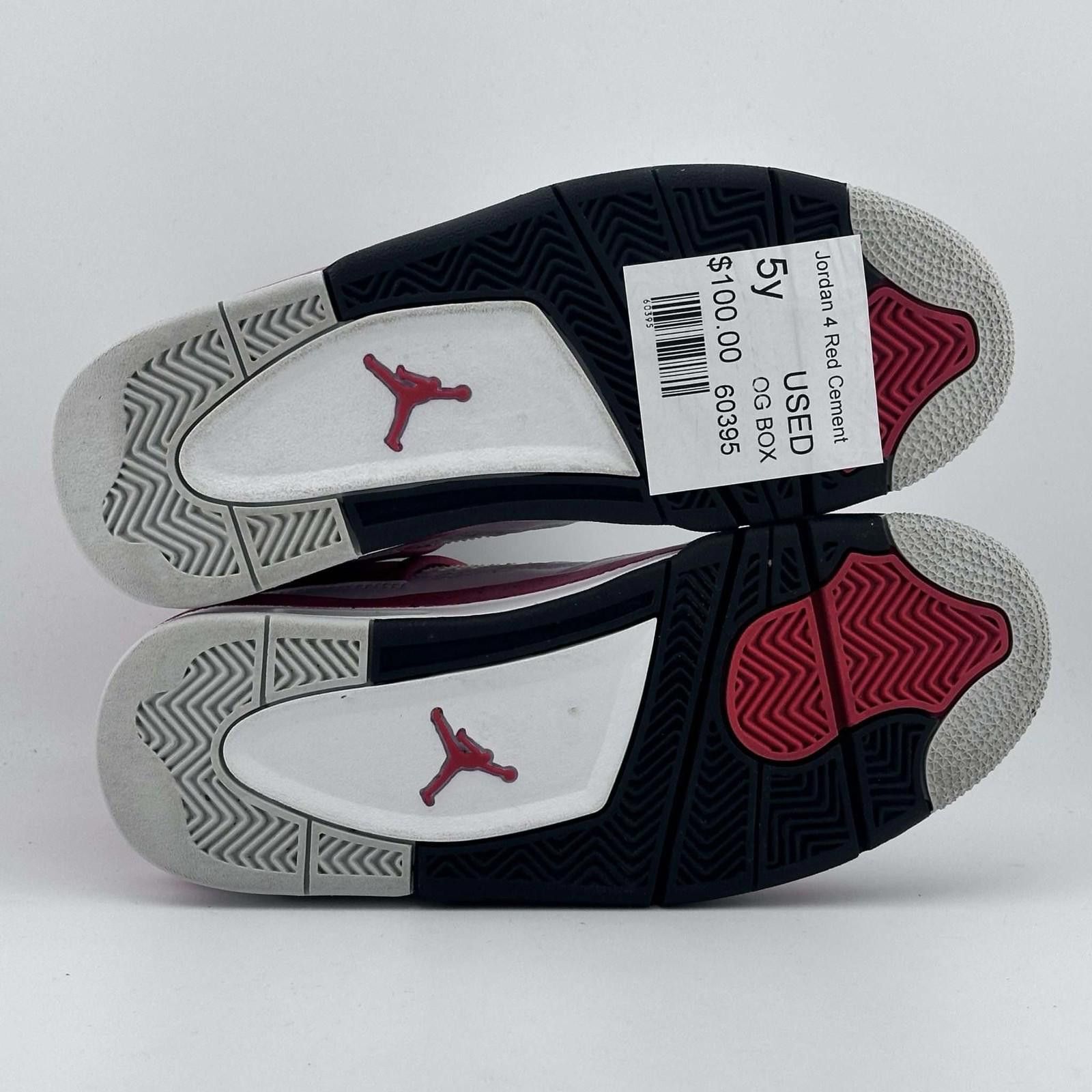 Jordan Brand Air Jordan 4 Retro GS White Fire Red Black 5Y Used OG Box Size US 5 / EU 37 - 5 Thumbnail