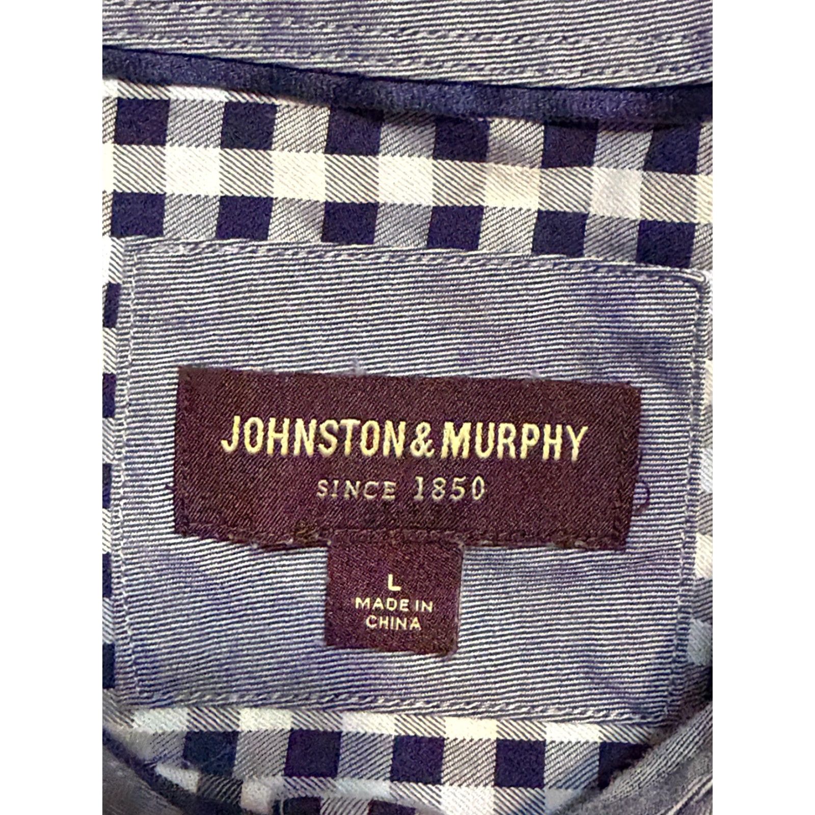 Johnston & Murphy Johnston & Murphy Shirt Men Large Blue Plaid Long Sleeve Button-Up Size US L / EU 52-54 / 3 - 5 Thumbnail
