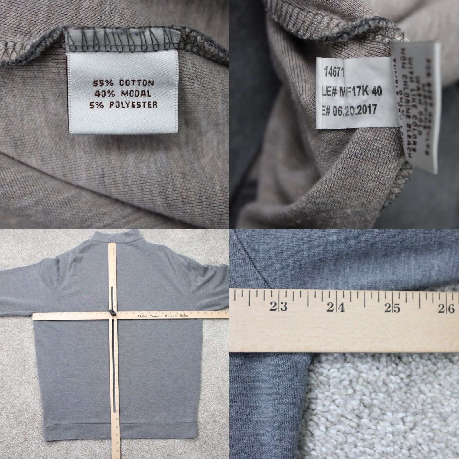 Peter Millar Peter Millar Sweatshirt Mens Large Gray 1/4 Zip Mock Neck Pullover L/S Sweater Size US L / EU 52-54 / 3 - 8 Thumbnail