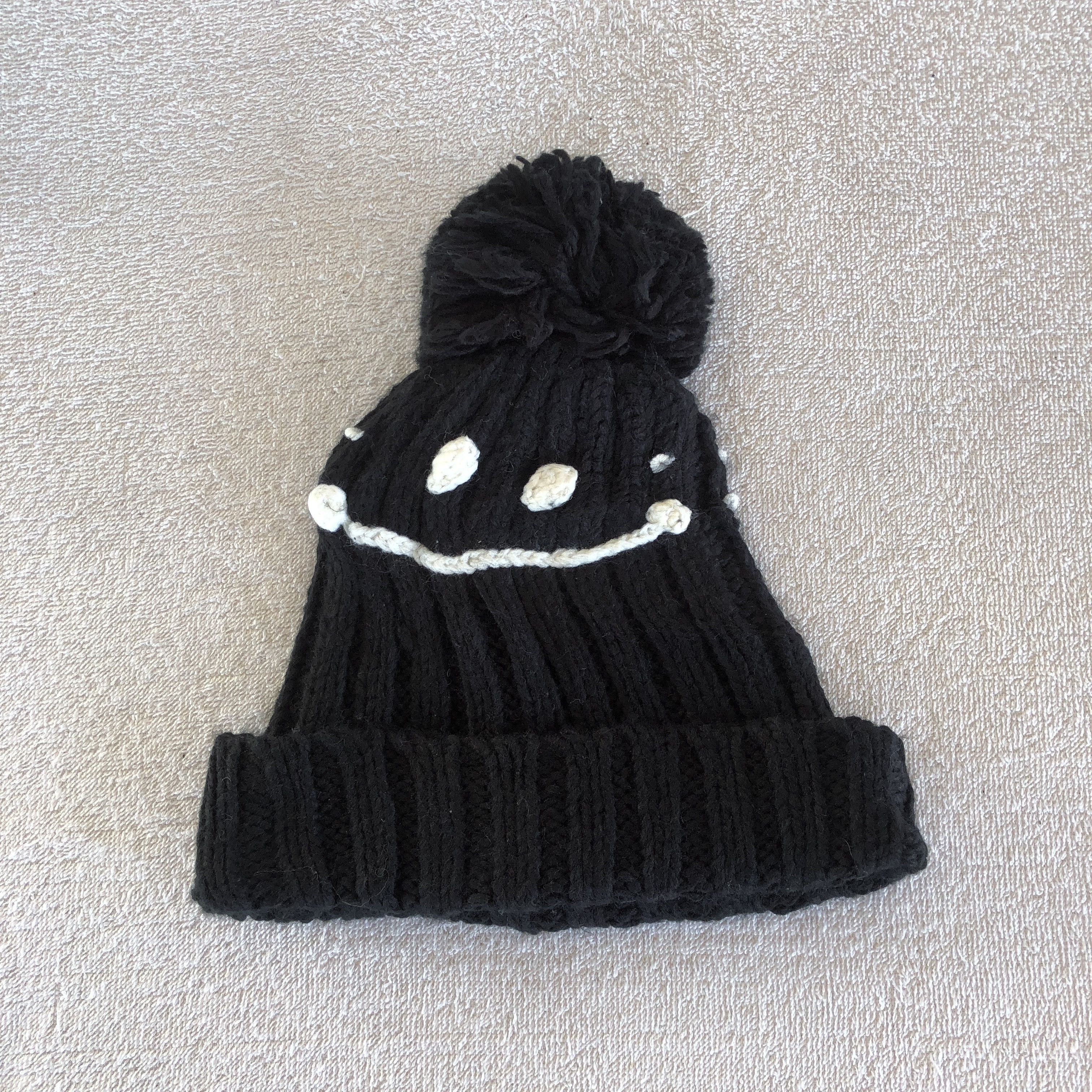 Japanese Brand Vintage Y2K Smiley Fade Beanie Pom Pom Snow Caps Hats Size ONE SIZE - 1 Thumbnail