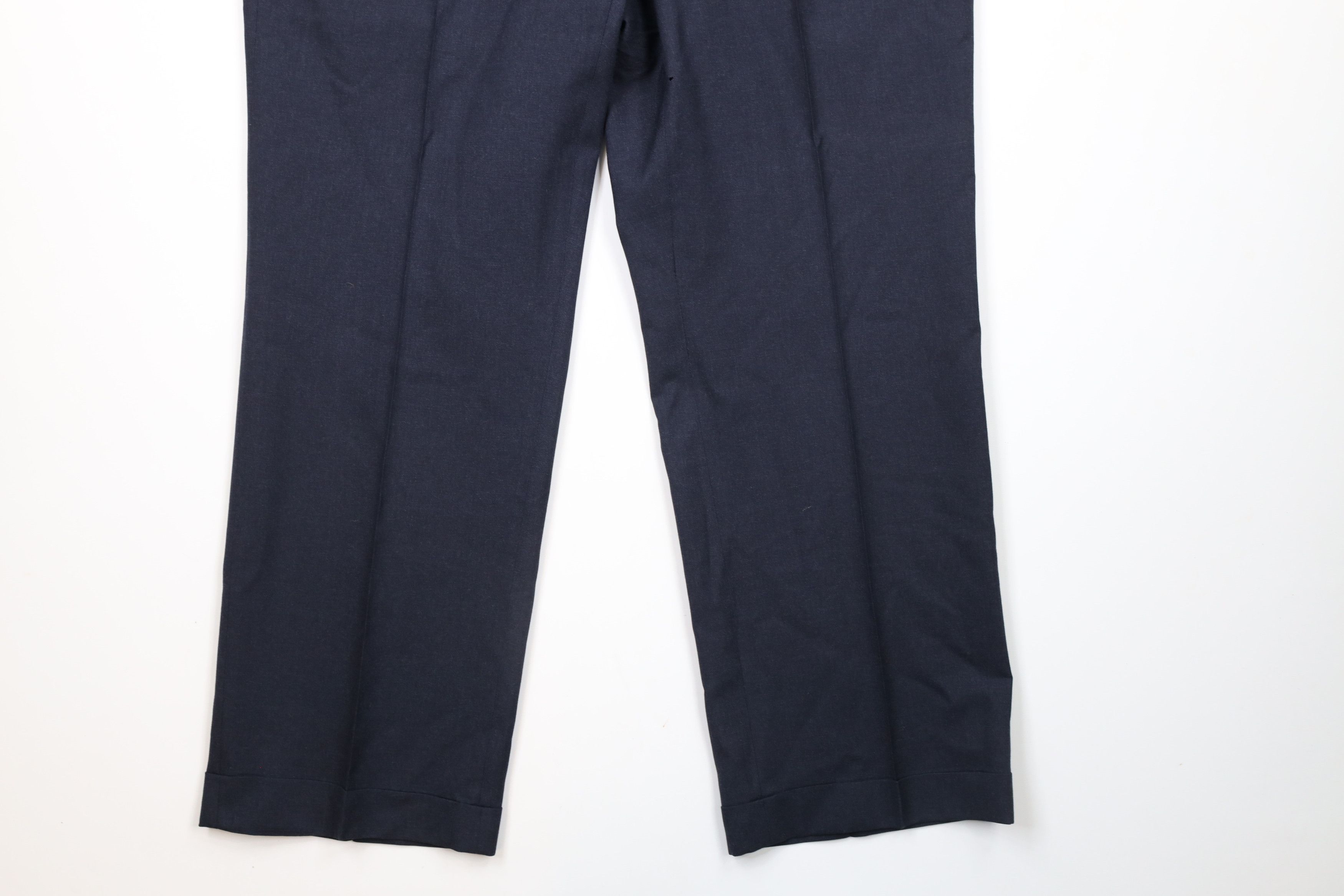 Brooks Brothers × Vintage Vintage 90s Brooks Brothers Cuffed Wool Chino Pants Blue USA Size US 38 / EU 54 - 4 Thumbnail
