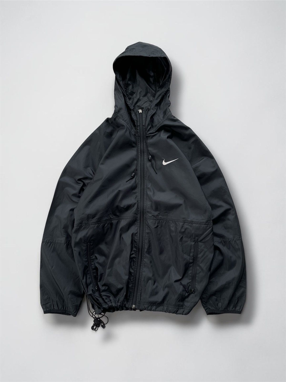Nike 🔥Vintage 90's Nike Men's Big Logo Windbreaker Hood Jacket Size US M / EU 48-50 / 2 - 2 Thumbnail